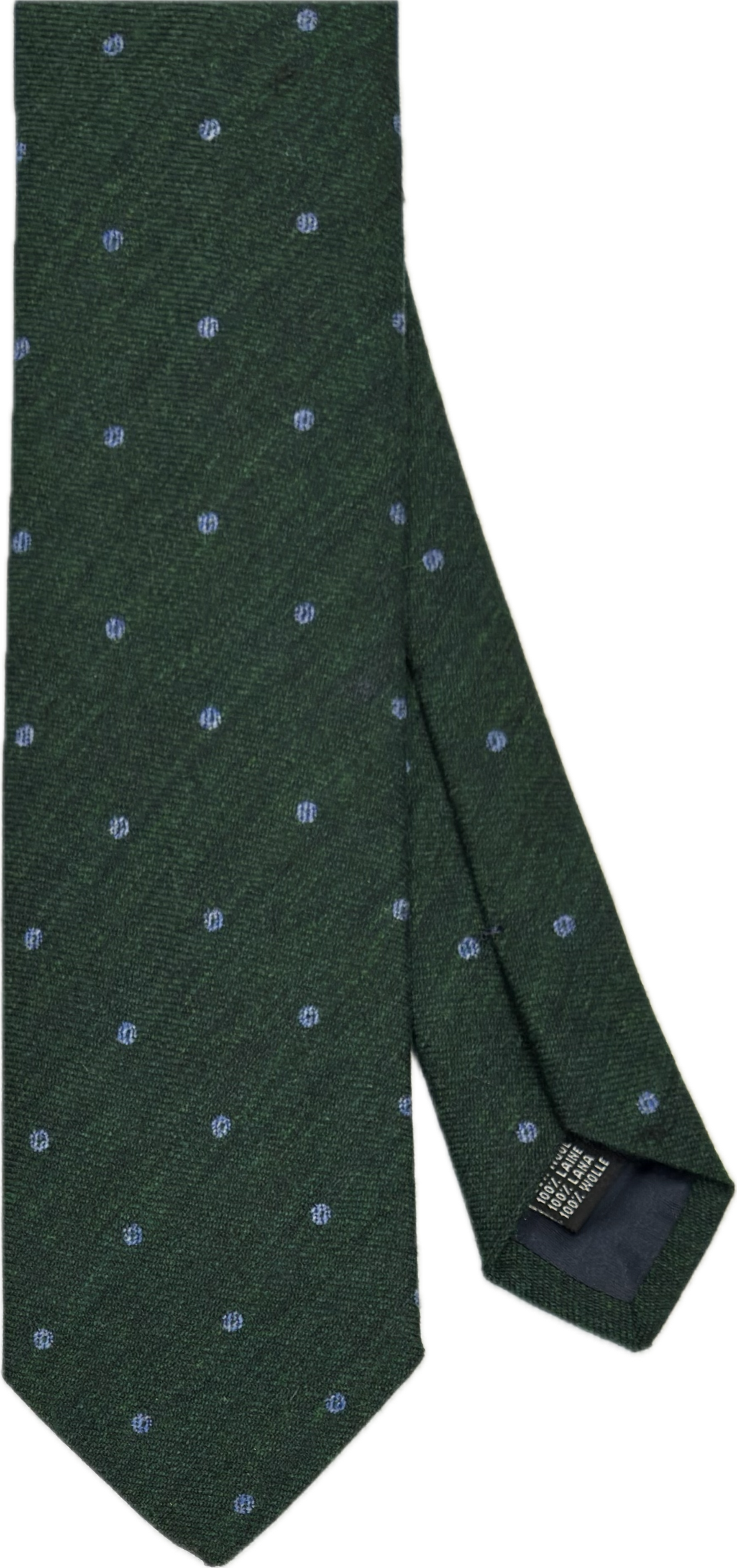 Cravatta lana verde pois celeste Monsieur