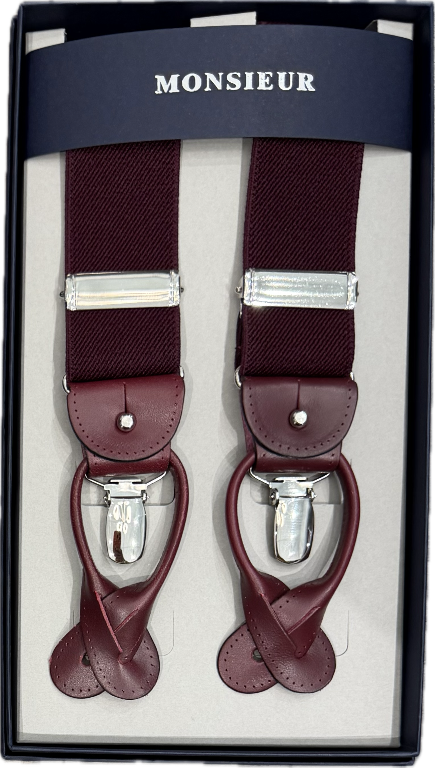 Bretelle tinta unita bordeaux Monsieur