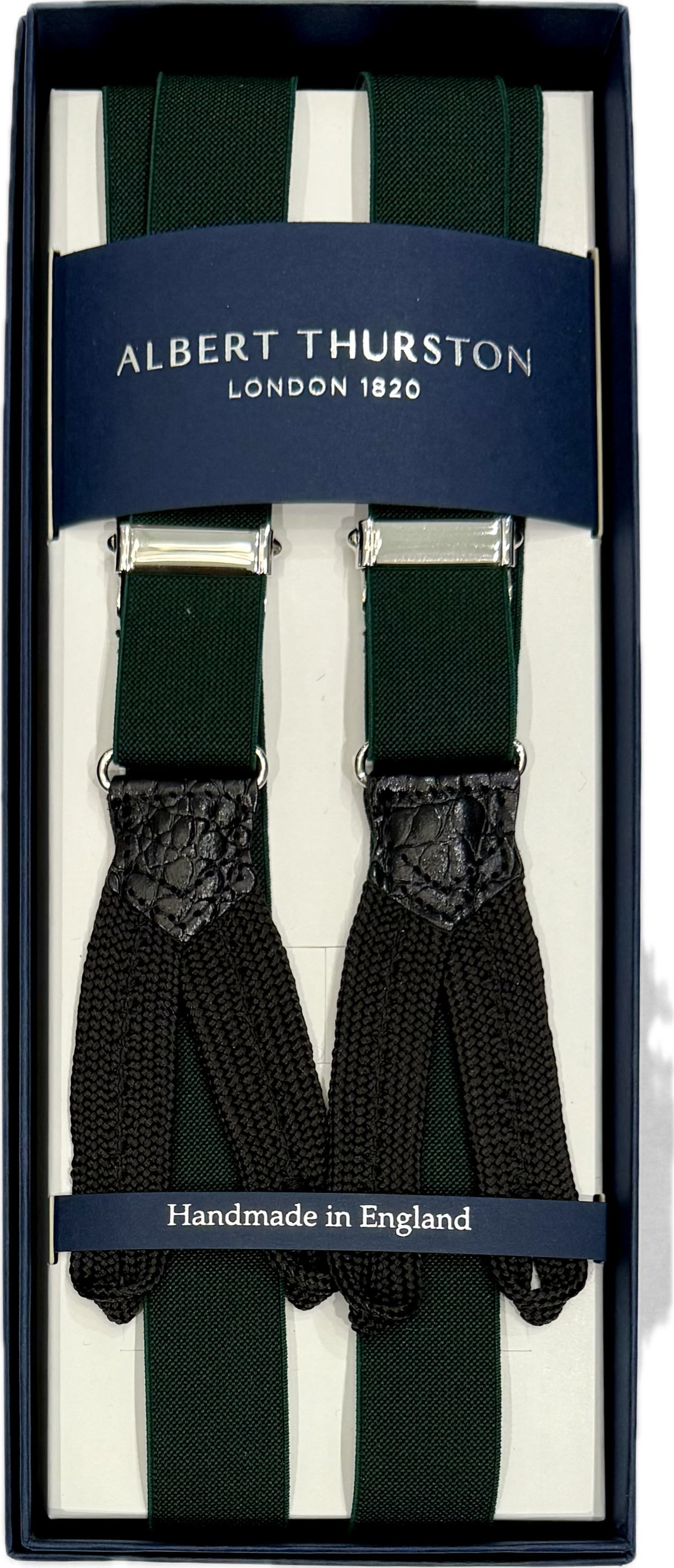 Bretelle elastico verdi strette Albert Thurston