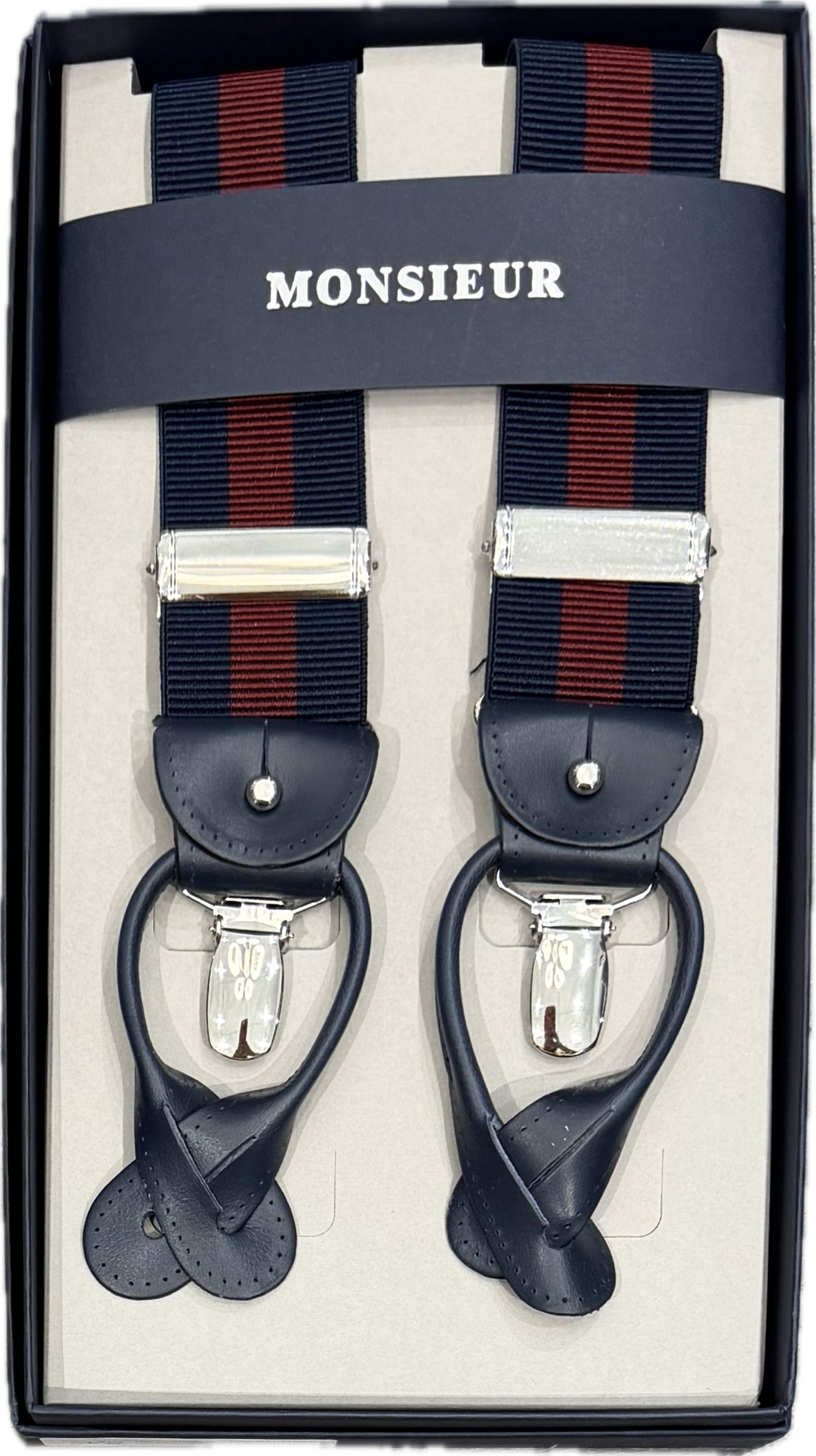 Bretelle regimental blu bordeaux Monsieur