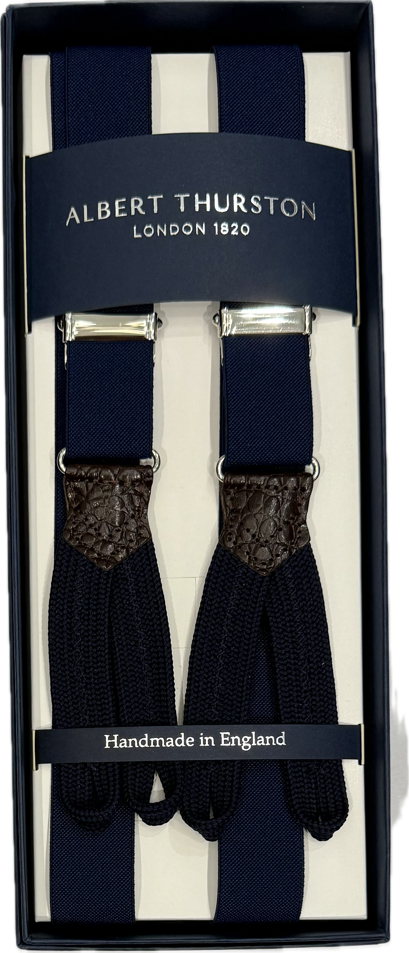 Bretelle elastico navy strette Albert Thurston