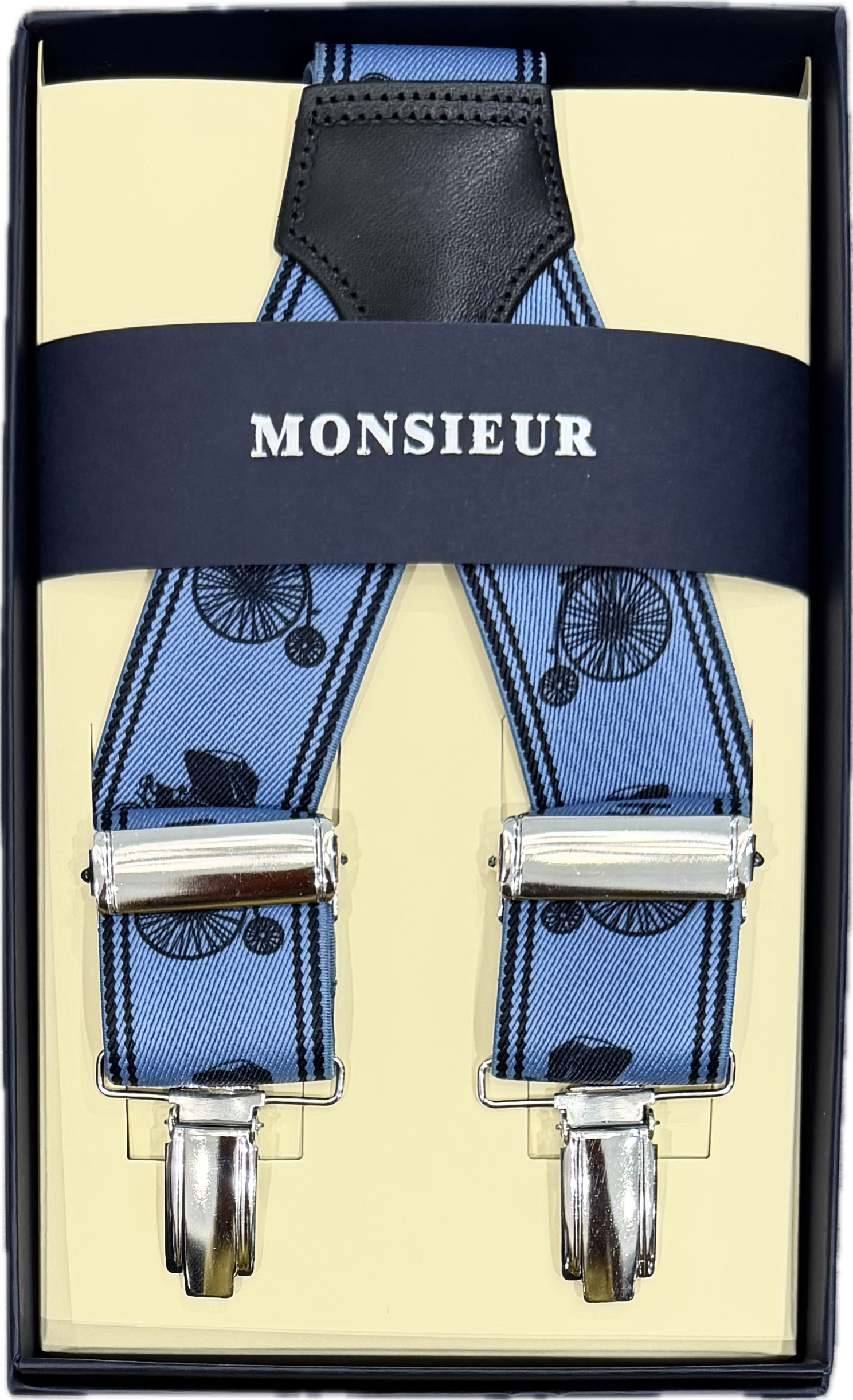 Bretelle elastico clip fantasia auto avio Monsieur