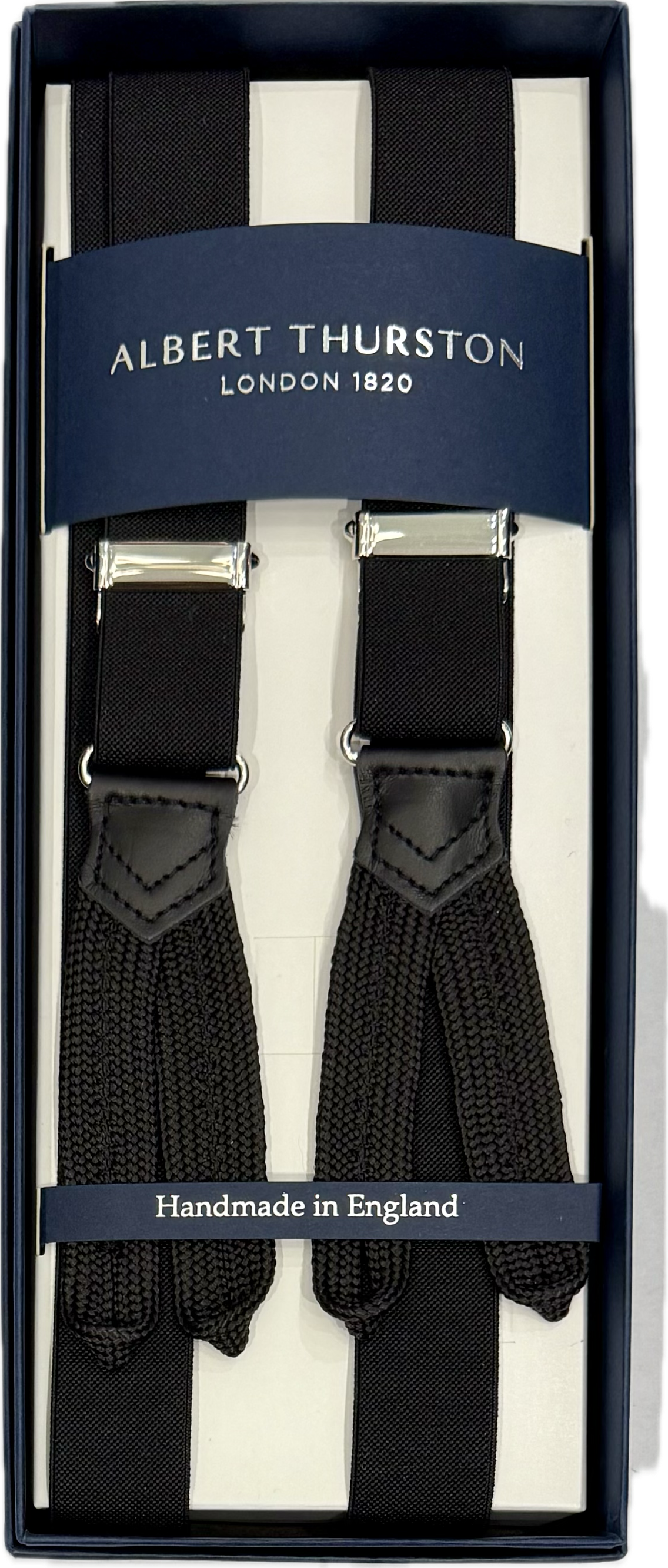 Bretelle elastico nere strette Albert Thurston