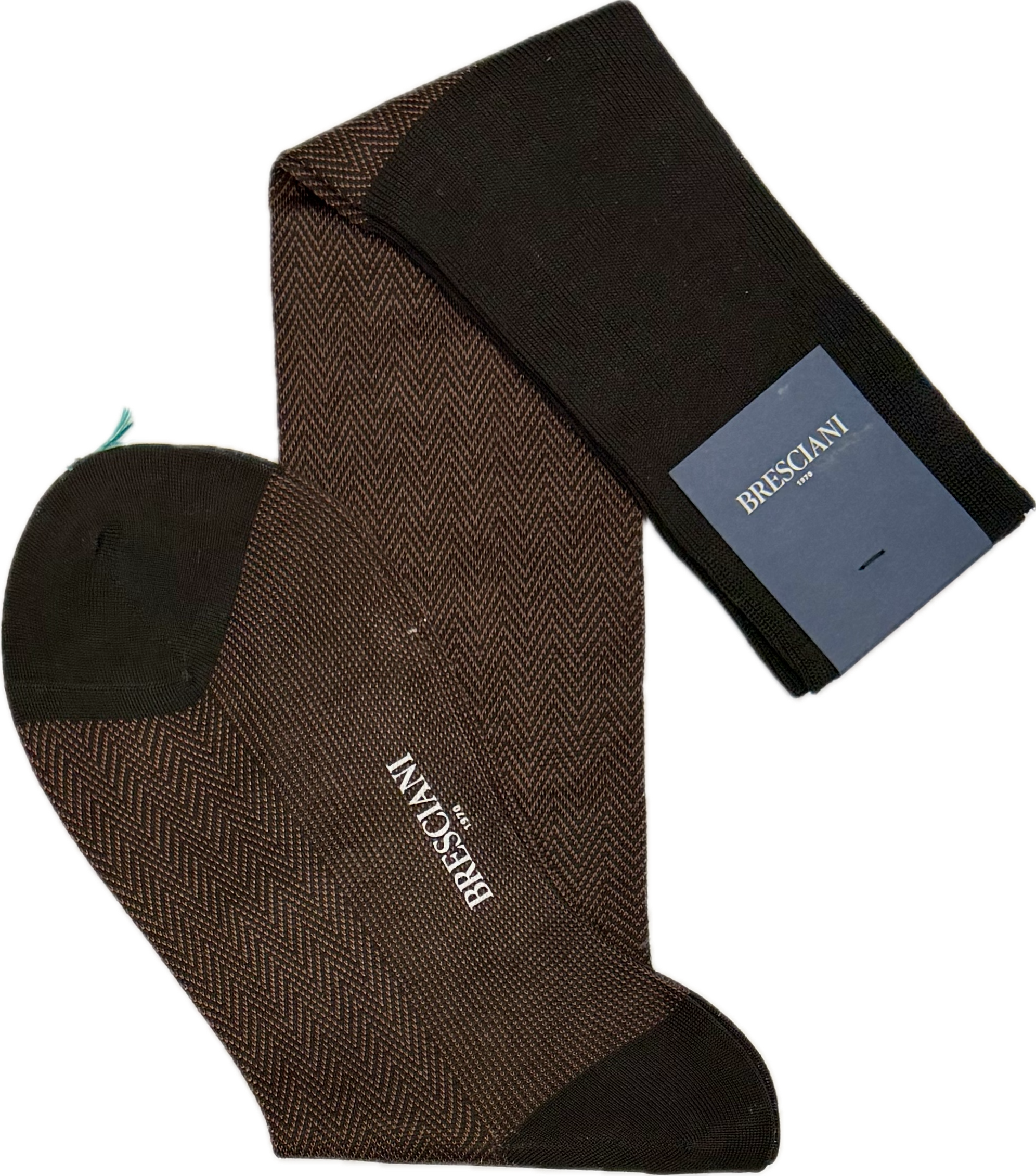 Calze herringbone caffè moka Bresciani