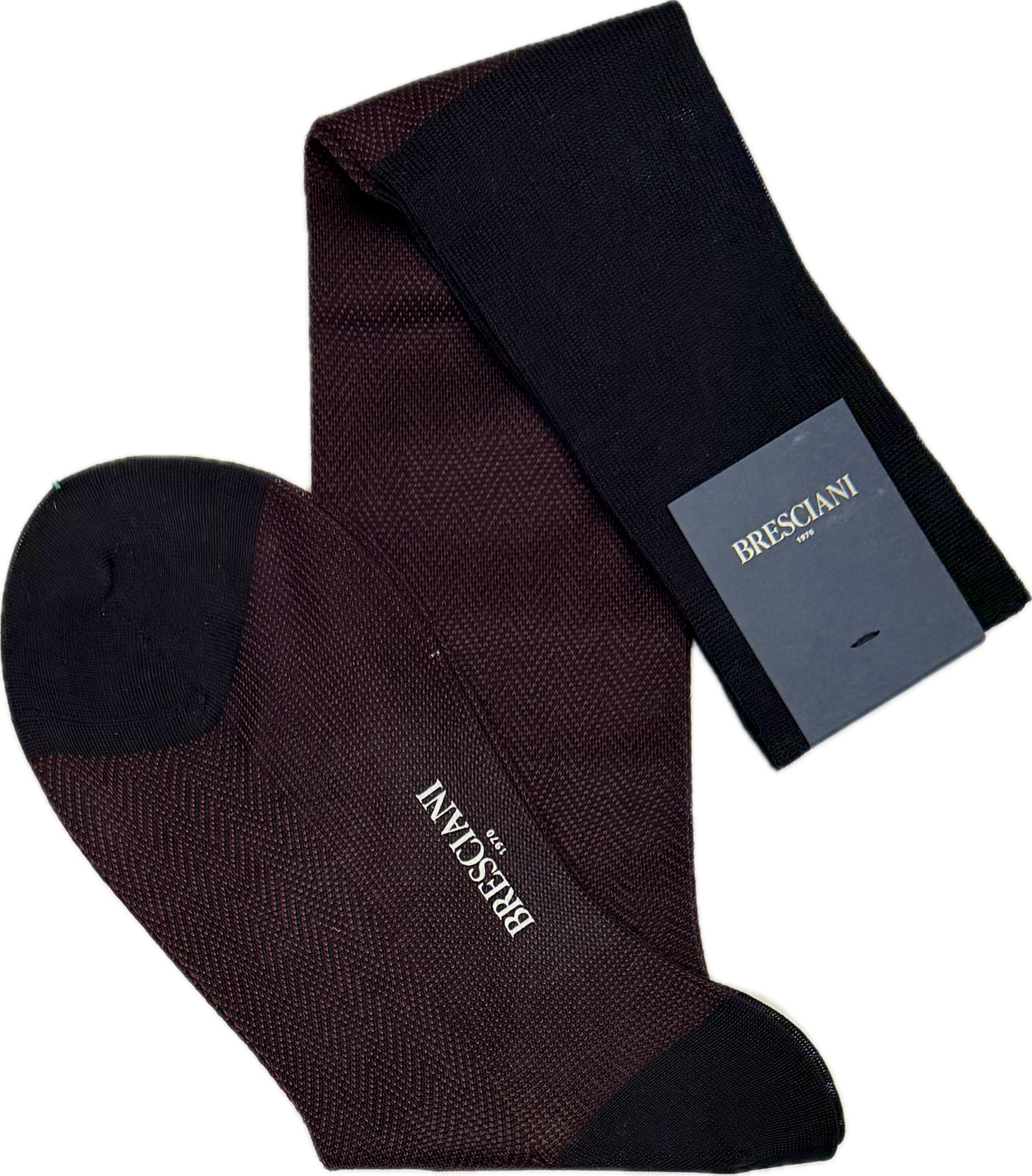 Calze herringbone blu bordeaux Bresciani