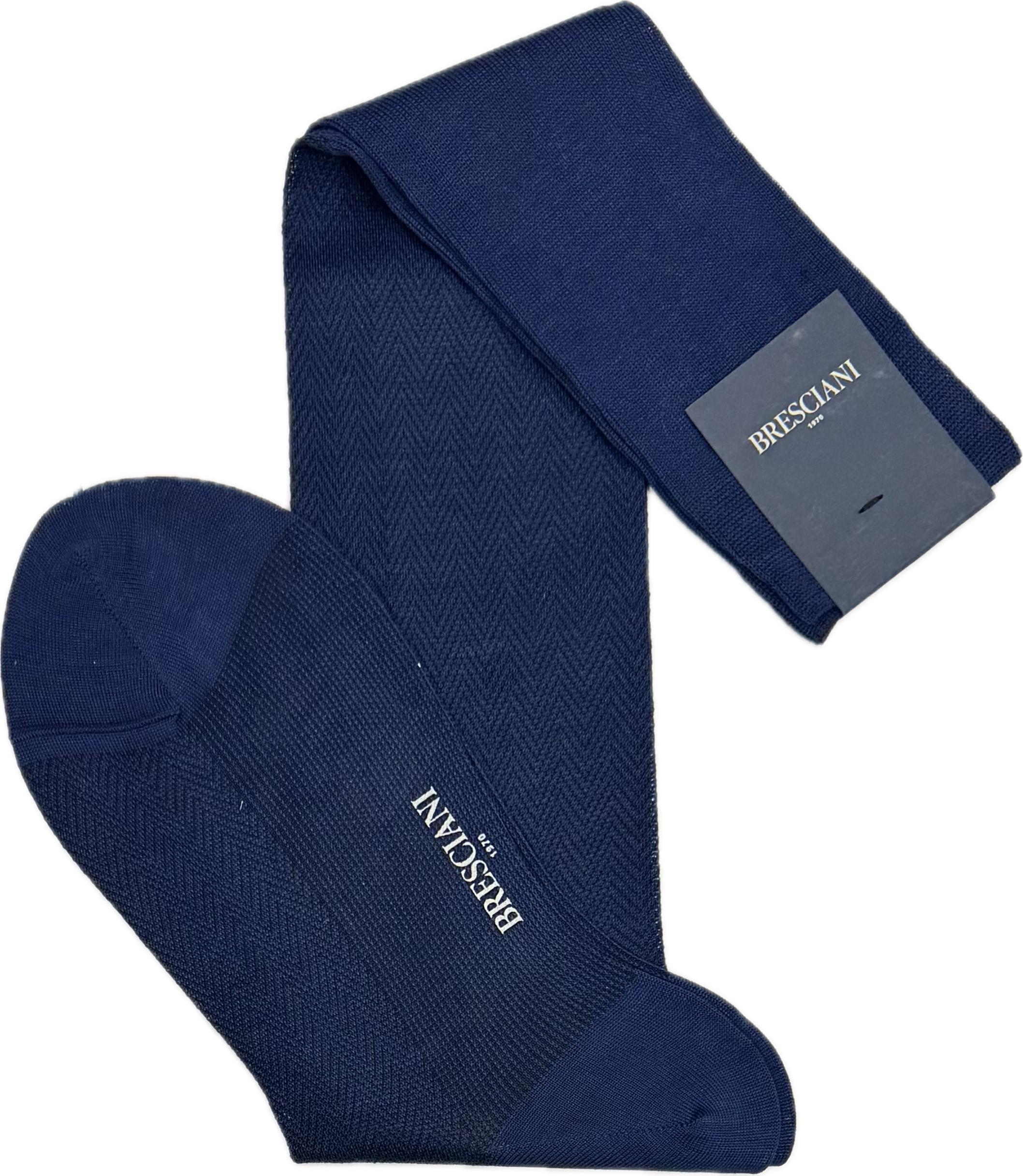 Calze herringbone capri navy Bresciani
