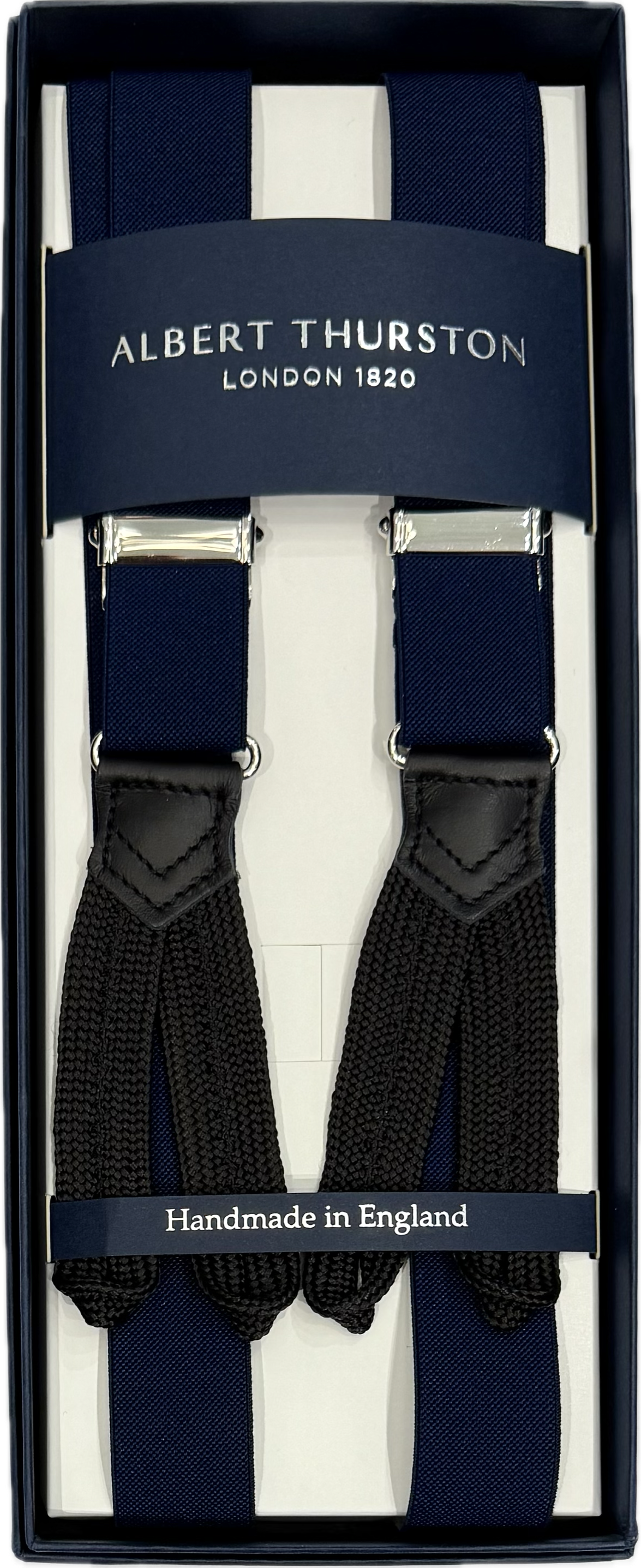 Bretelle elastico navy strette Albert Thurston