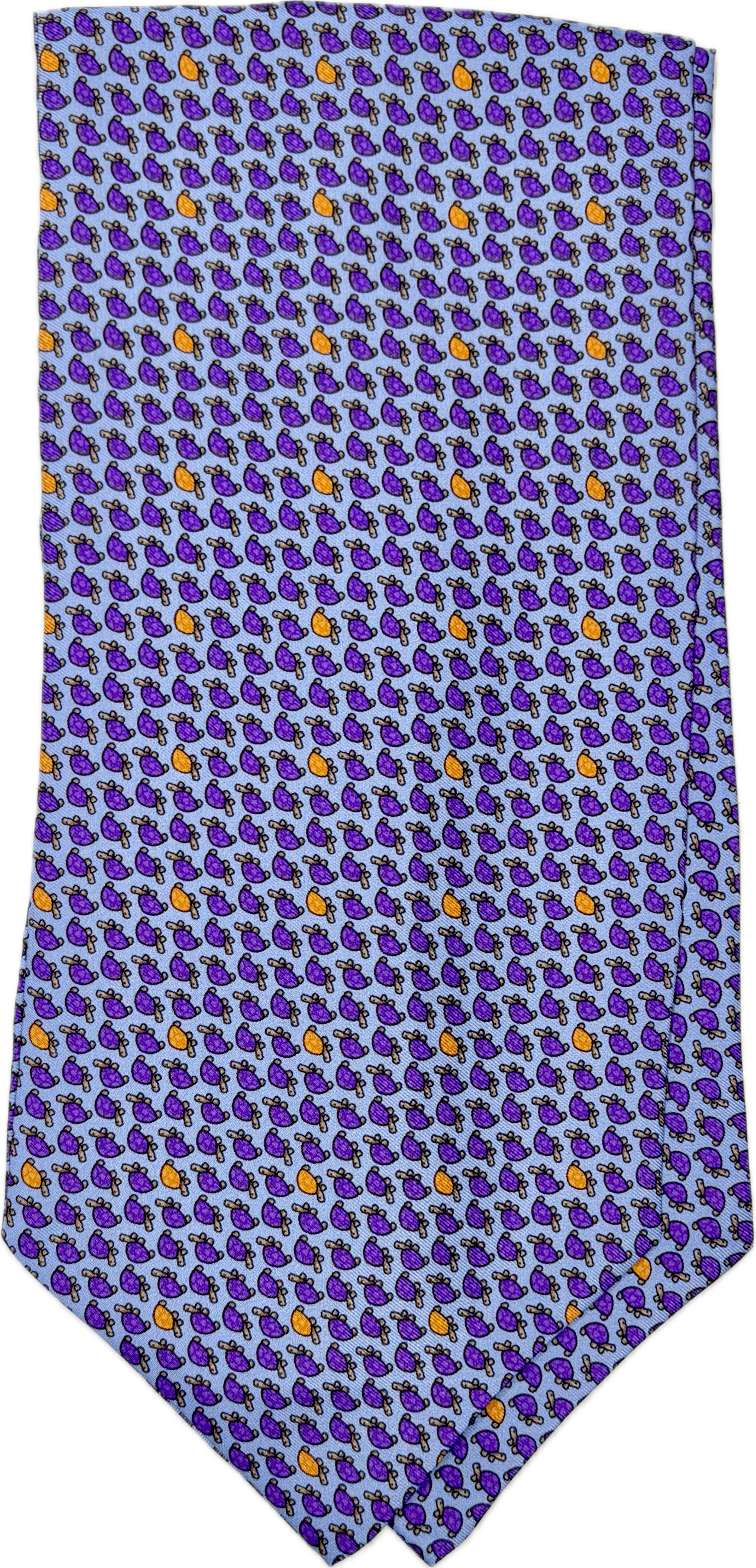 Ascot silk tie fantasia tartarughine viola lilla Monsieur