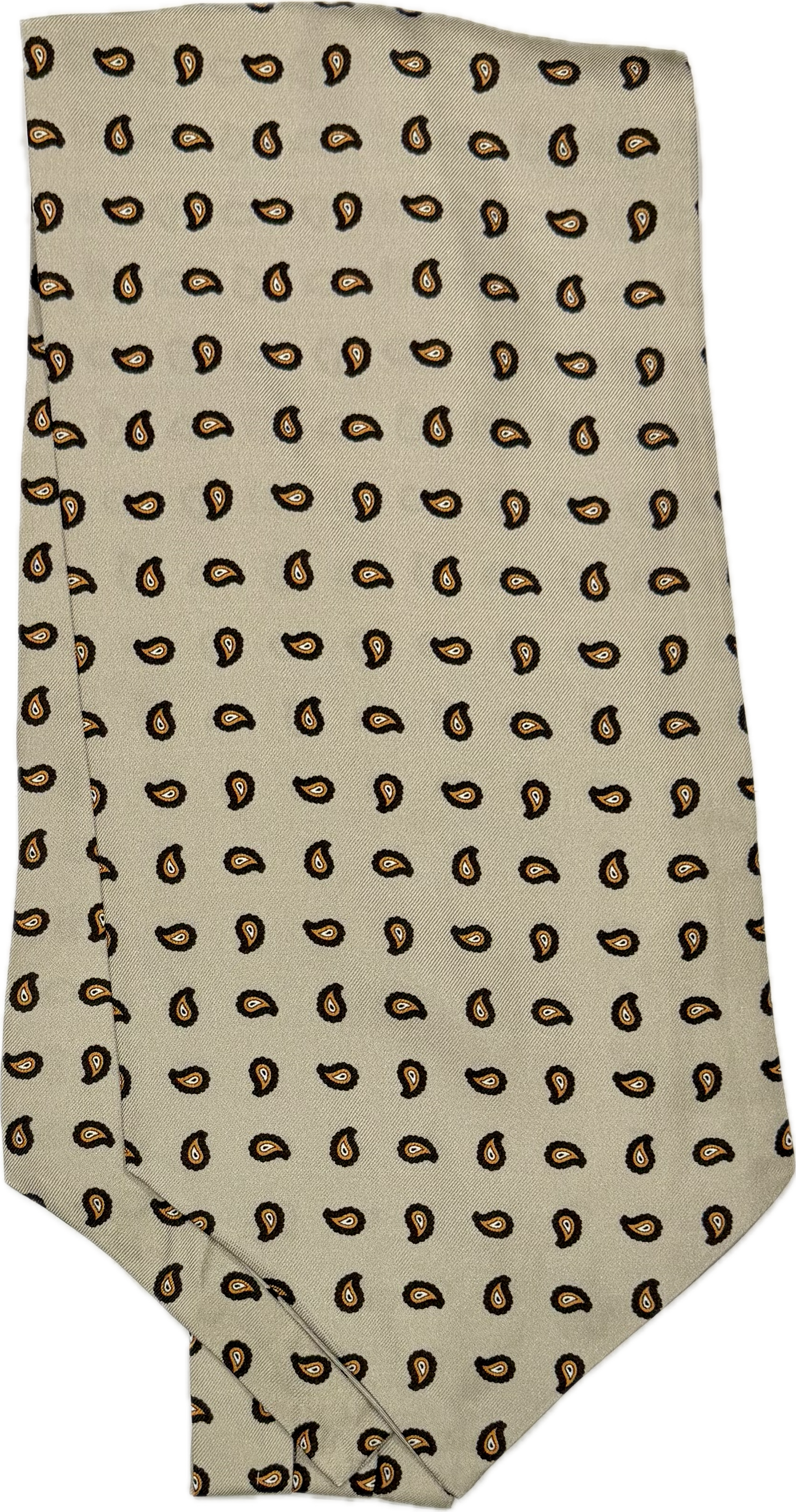 Ascot silk tie micro paisley beige moro Monsieur
