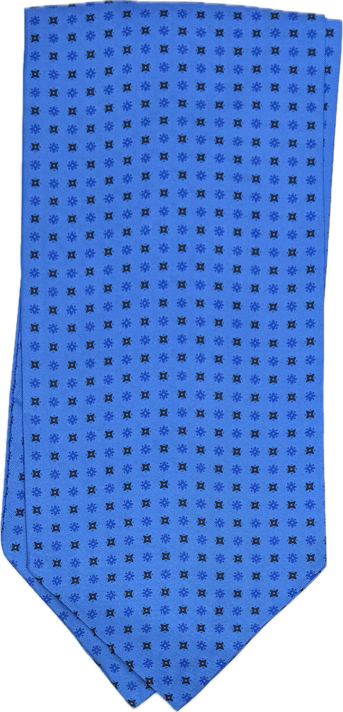 Ascot silk tie fantasia geometrica blu azzurro Monsieur