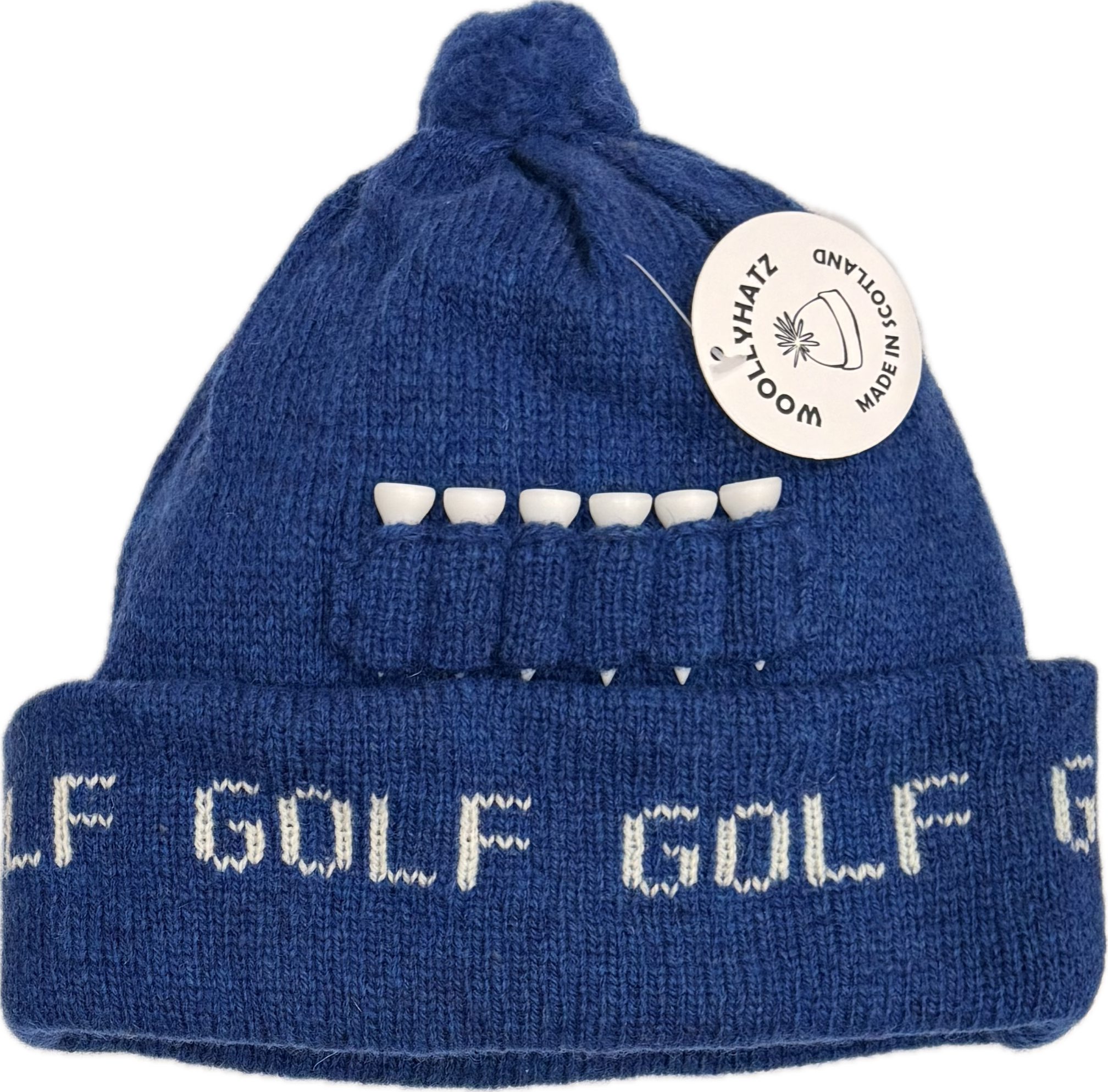 Cuffia Golf lana pom pom Ocean force WoolyHatz