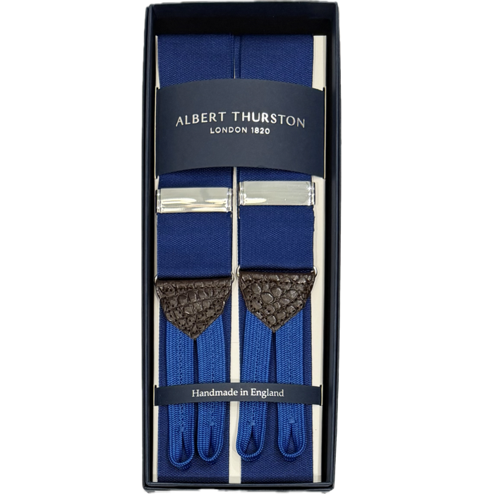 Bretelle barathea tinta unita sapphire Albert Thurston