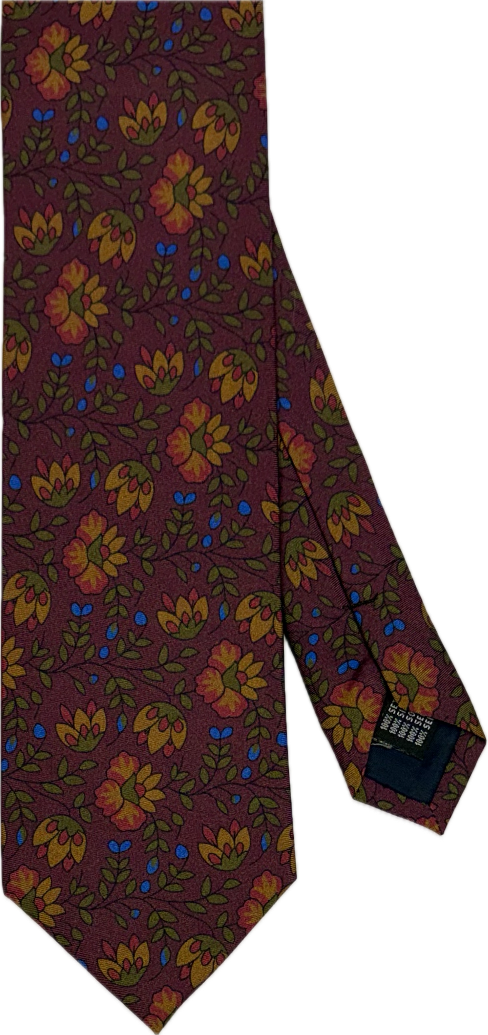 Cravatta seta fantasia liberty bordeaux Monsieur