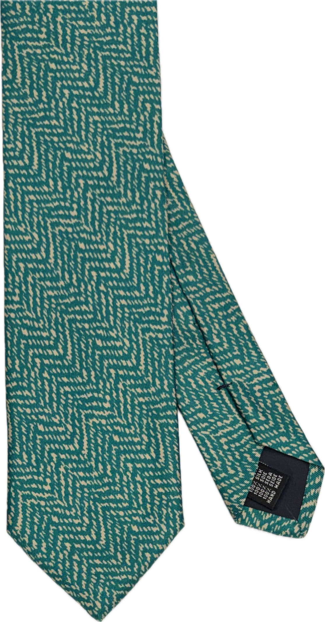 Cravatta seta fantasia verde smeraldo Monsieur