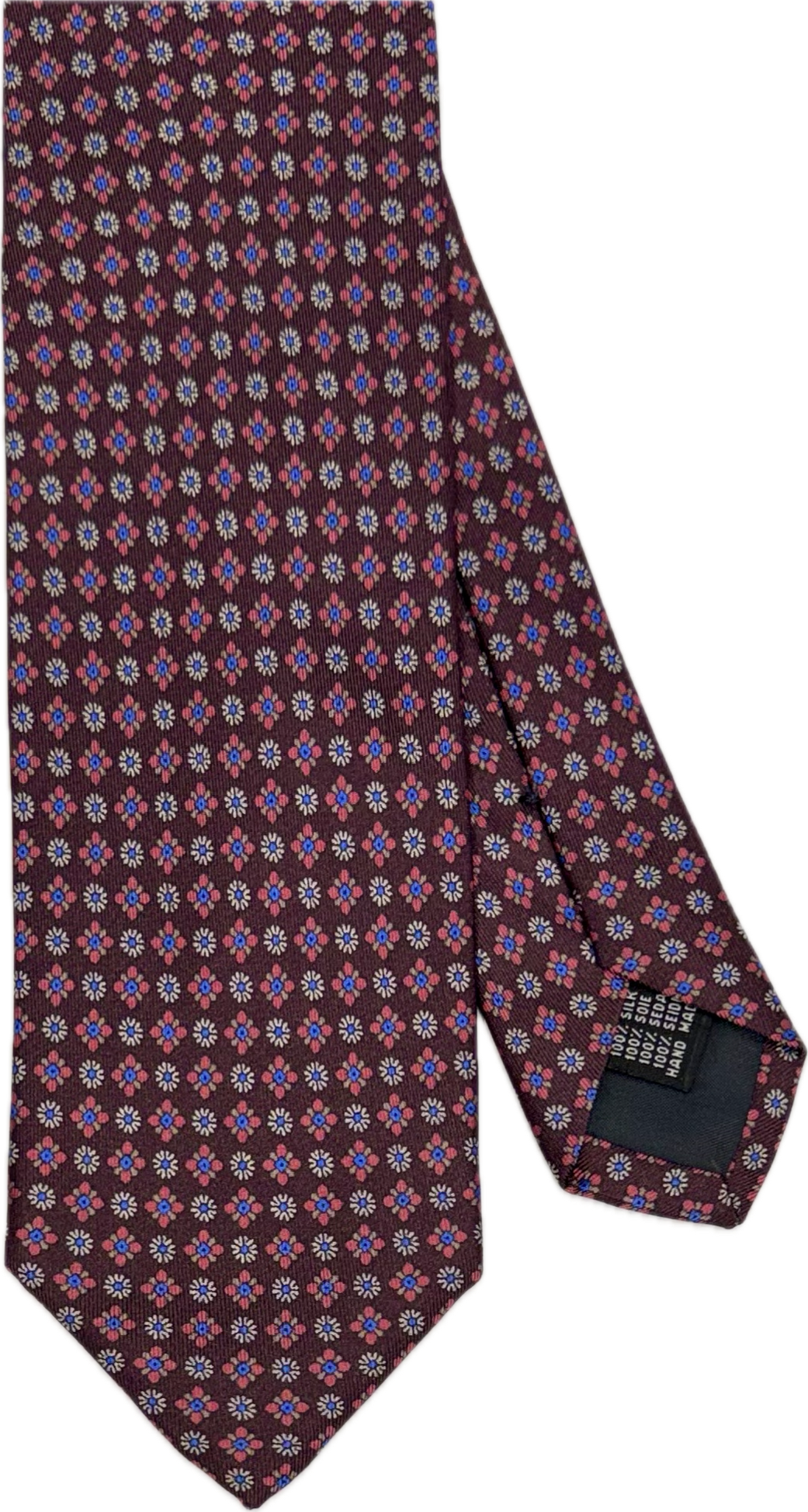 Cravatta seta fantasia geometrica bordeaux Monsieur