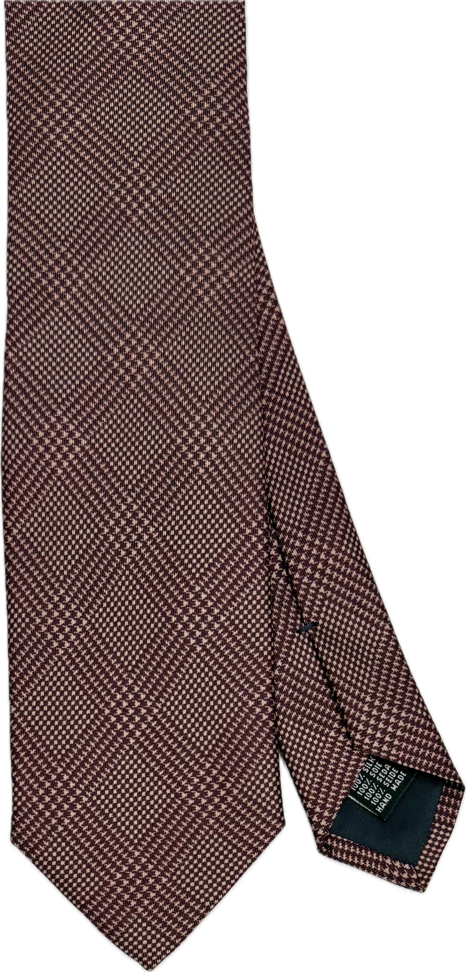 Cravatta seta fantasia pied de poule bordeaux Monsieur