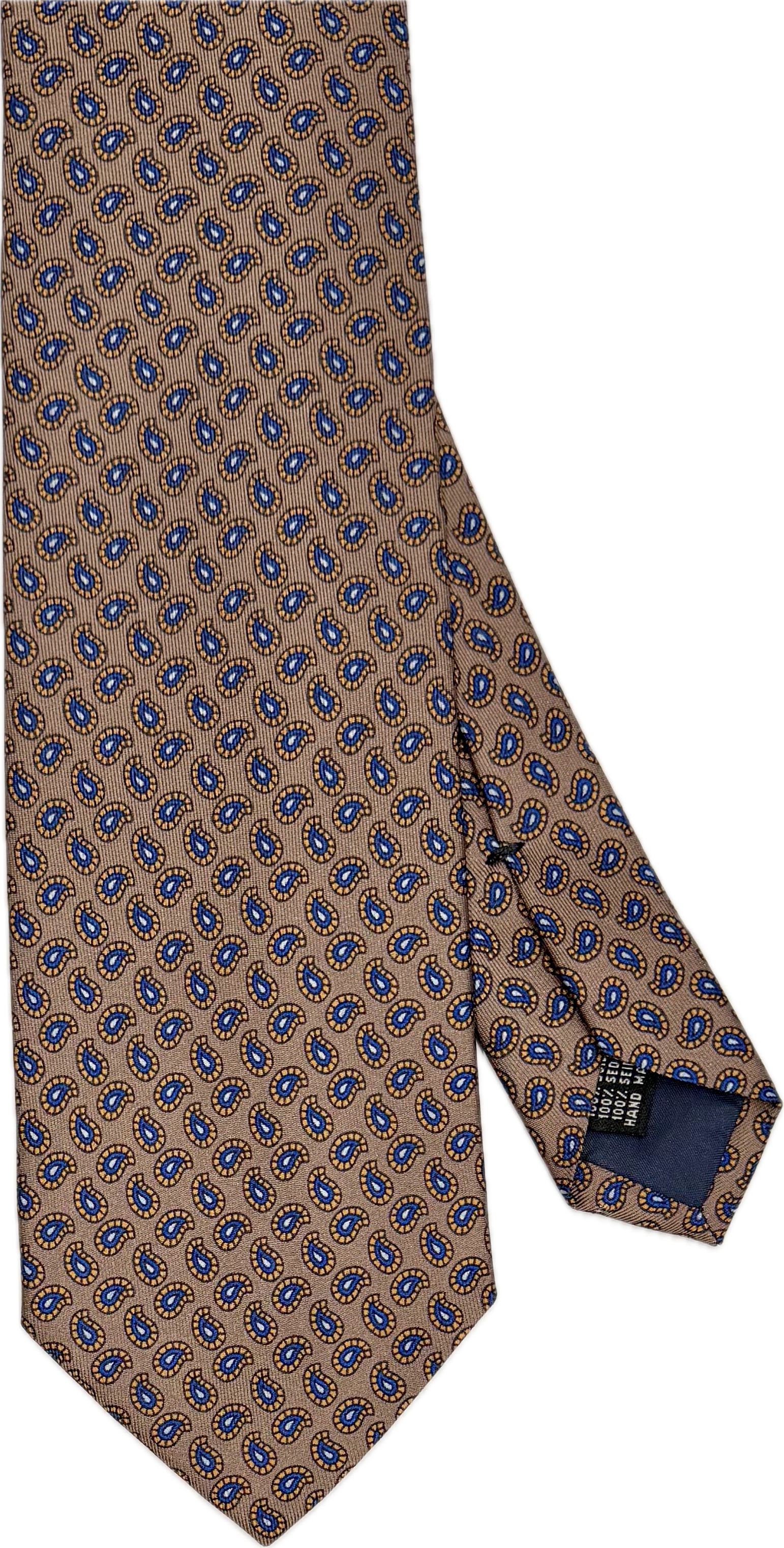 Cravatta seta paisley tabacco Monsieur