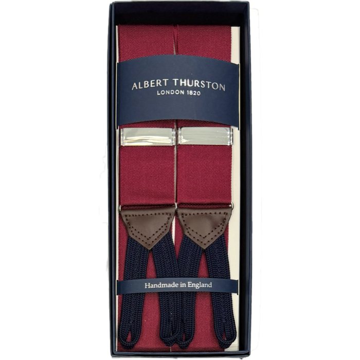 Bretelle barathea tinta unita wine Albert Thurston