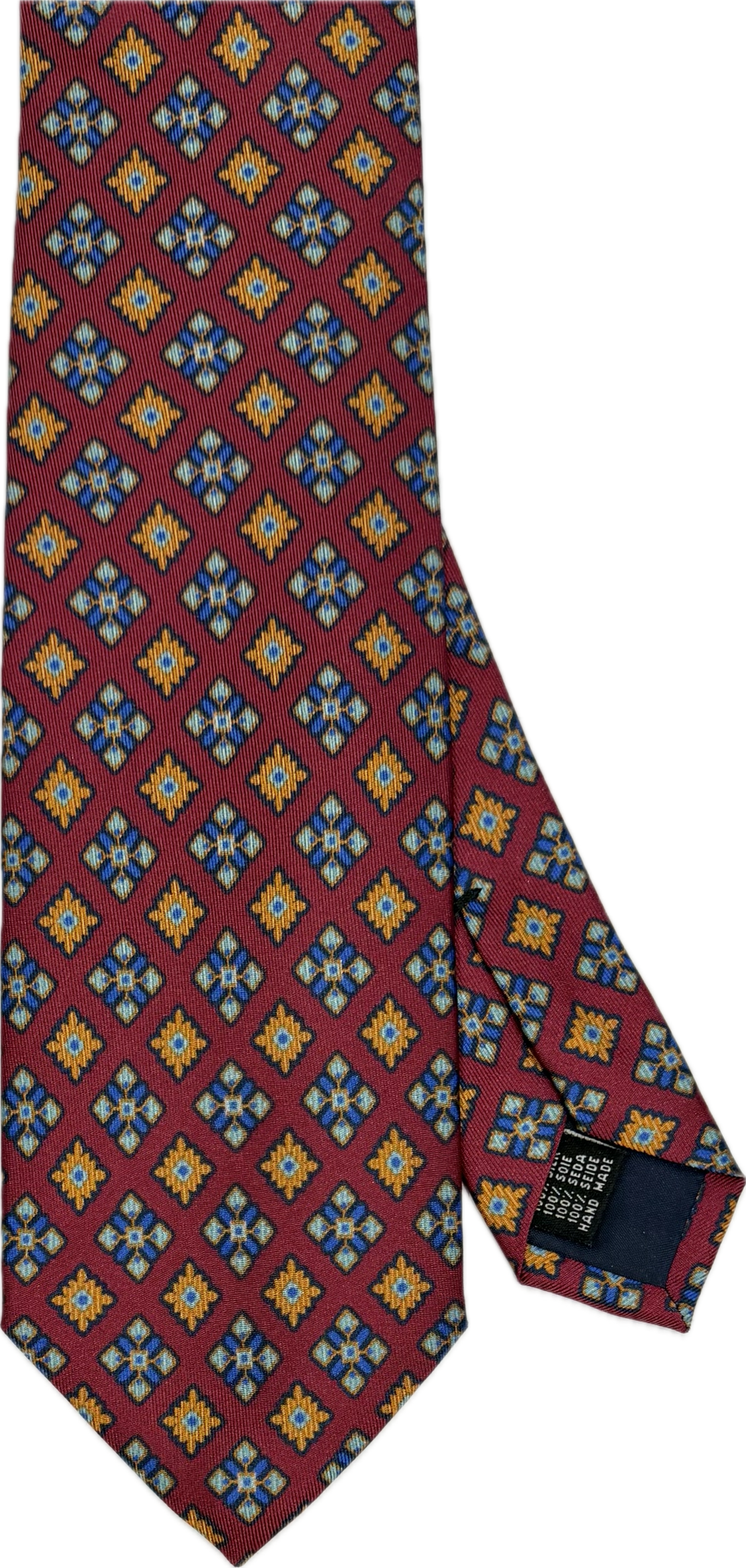 Cravatta seta fantasia rombi bordeaux Monsieur