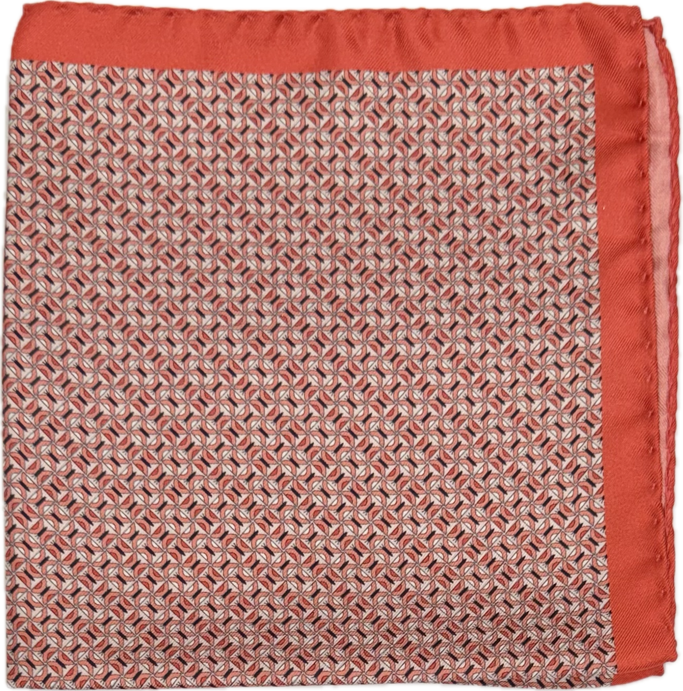 Pocket square seta farfalle corallo Fefè