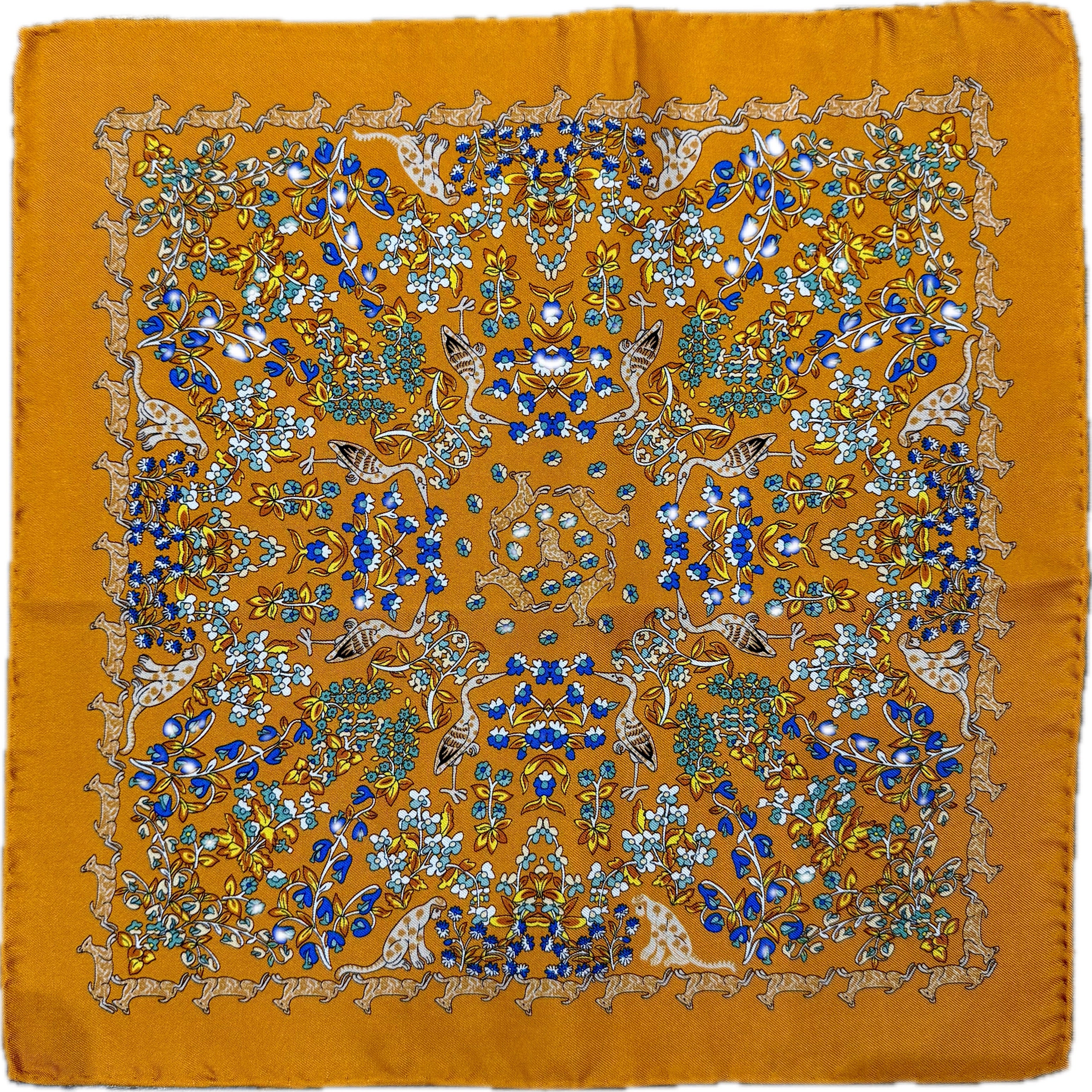 Pocket square seta fantasia arancione gialla royal Monsieur