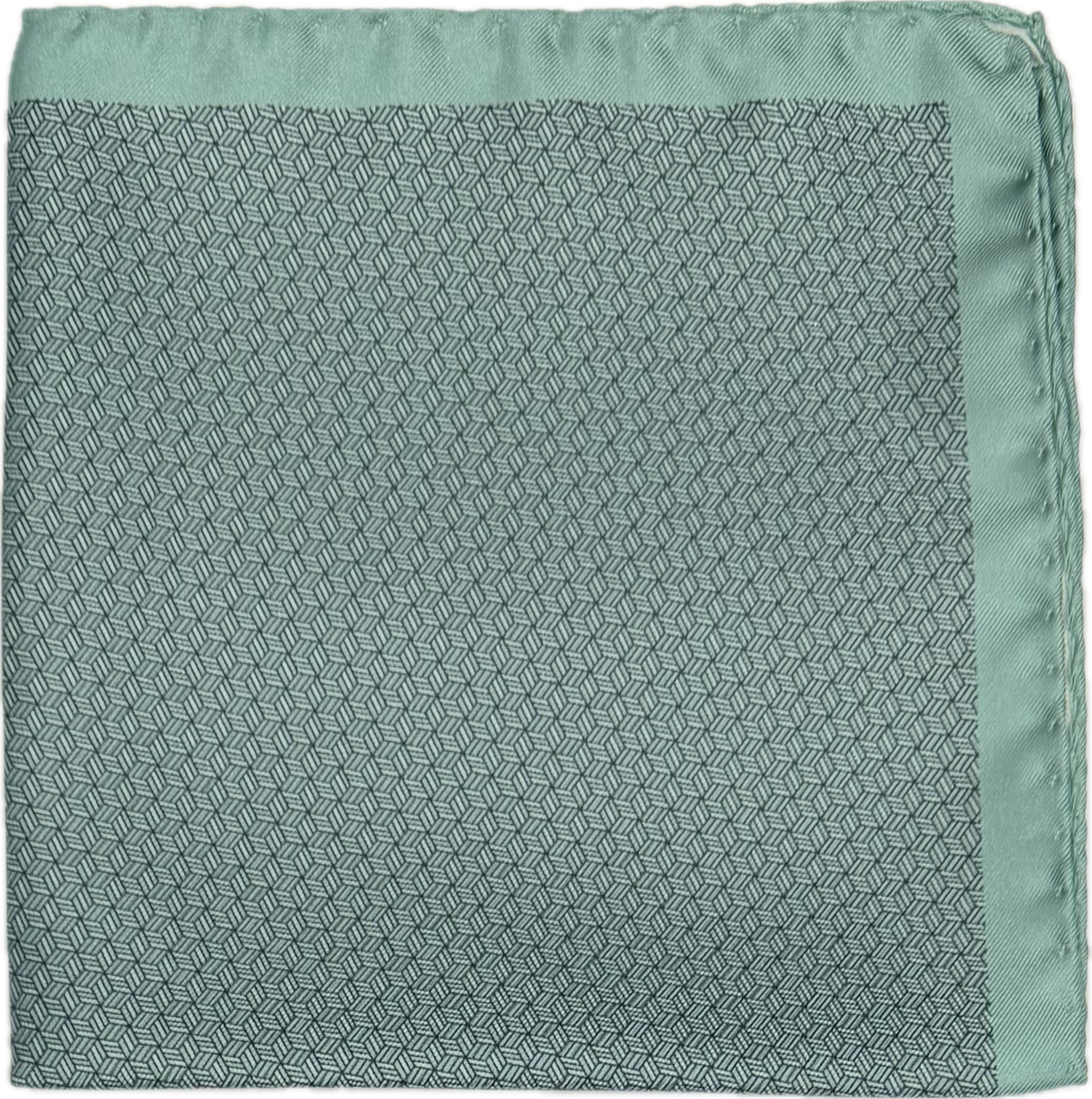 Pocket square seta micro fantasia verde menta Fefè