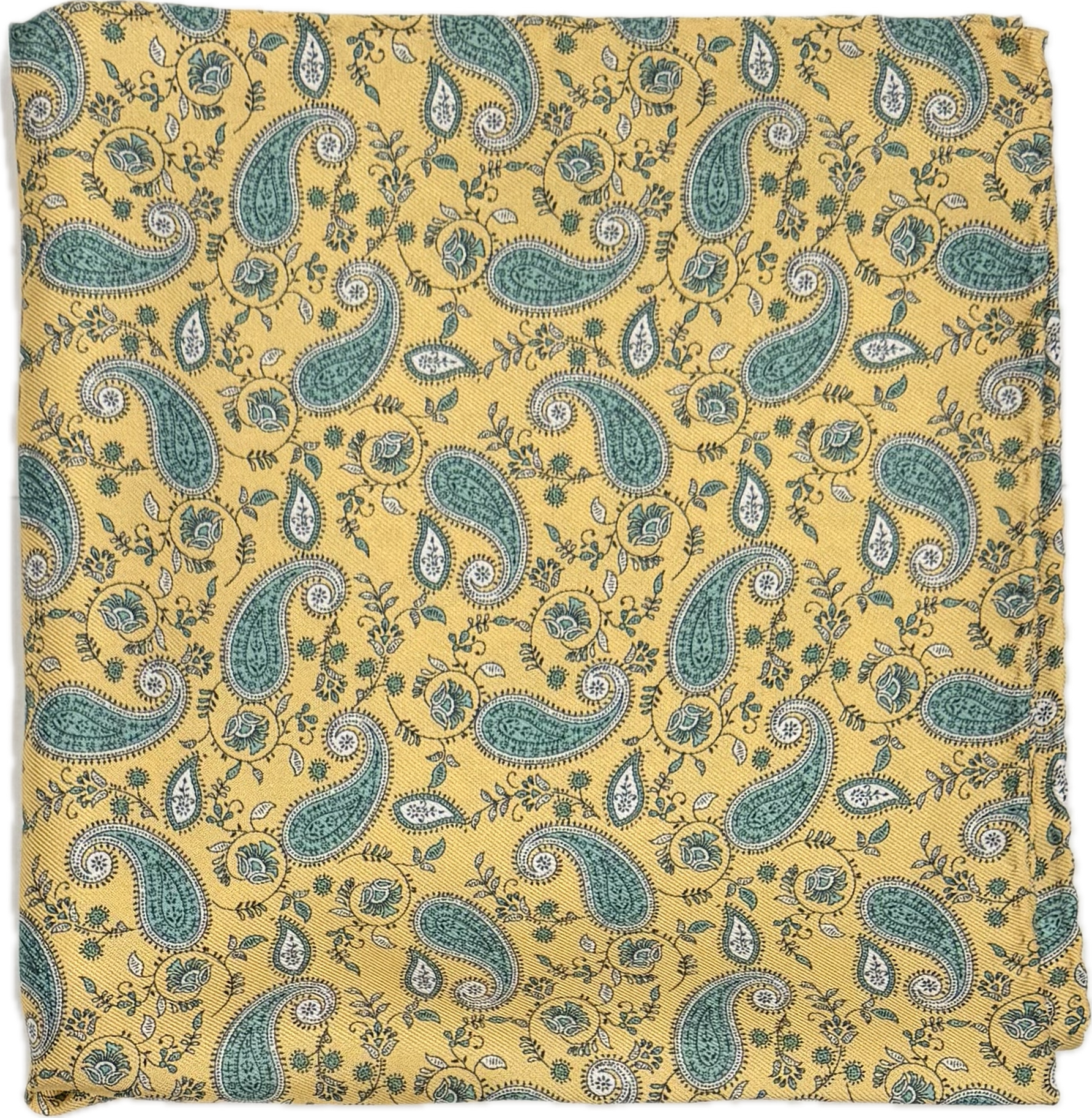 Pocket square seta fantasia paisley gialla Monsieur