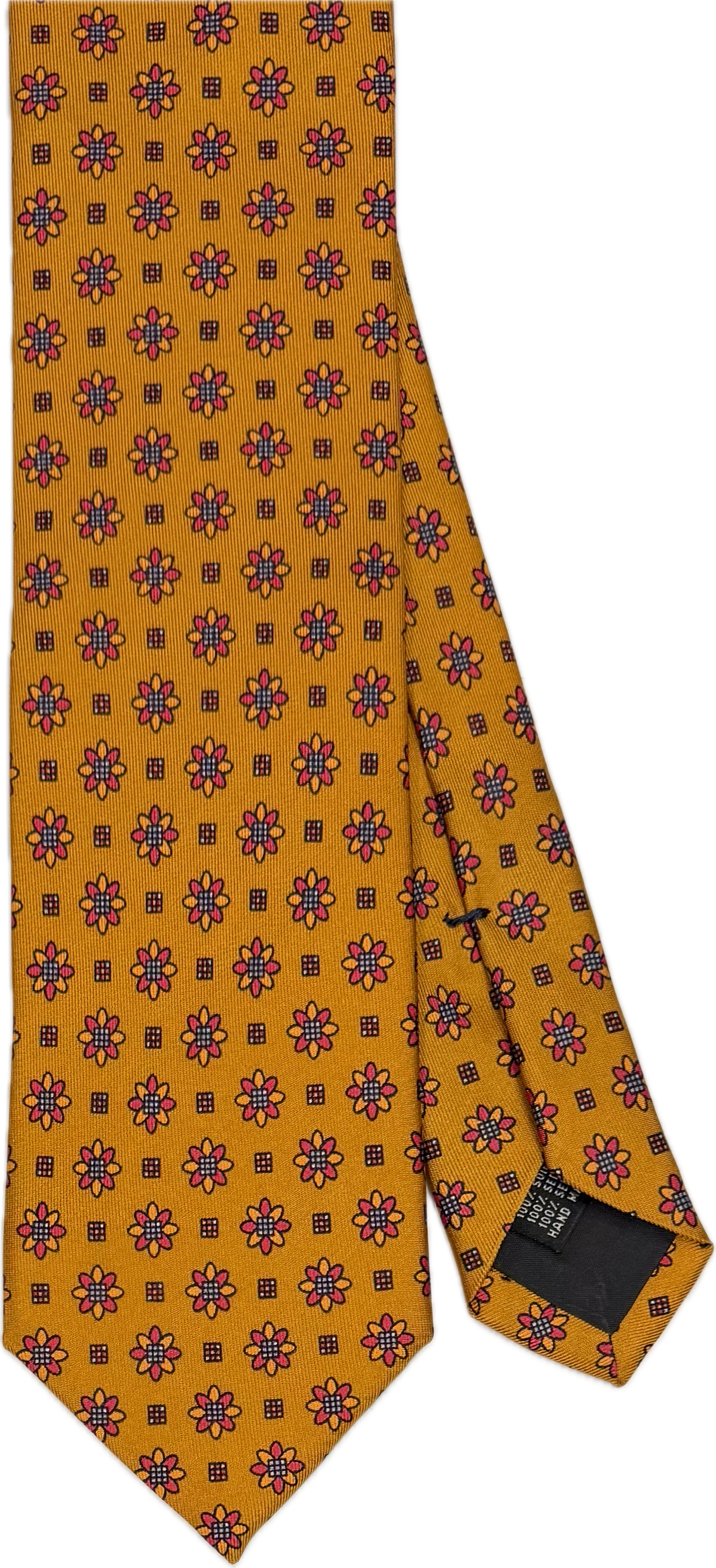 Cravatta seta fantasia arancione rosso Monsieur