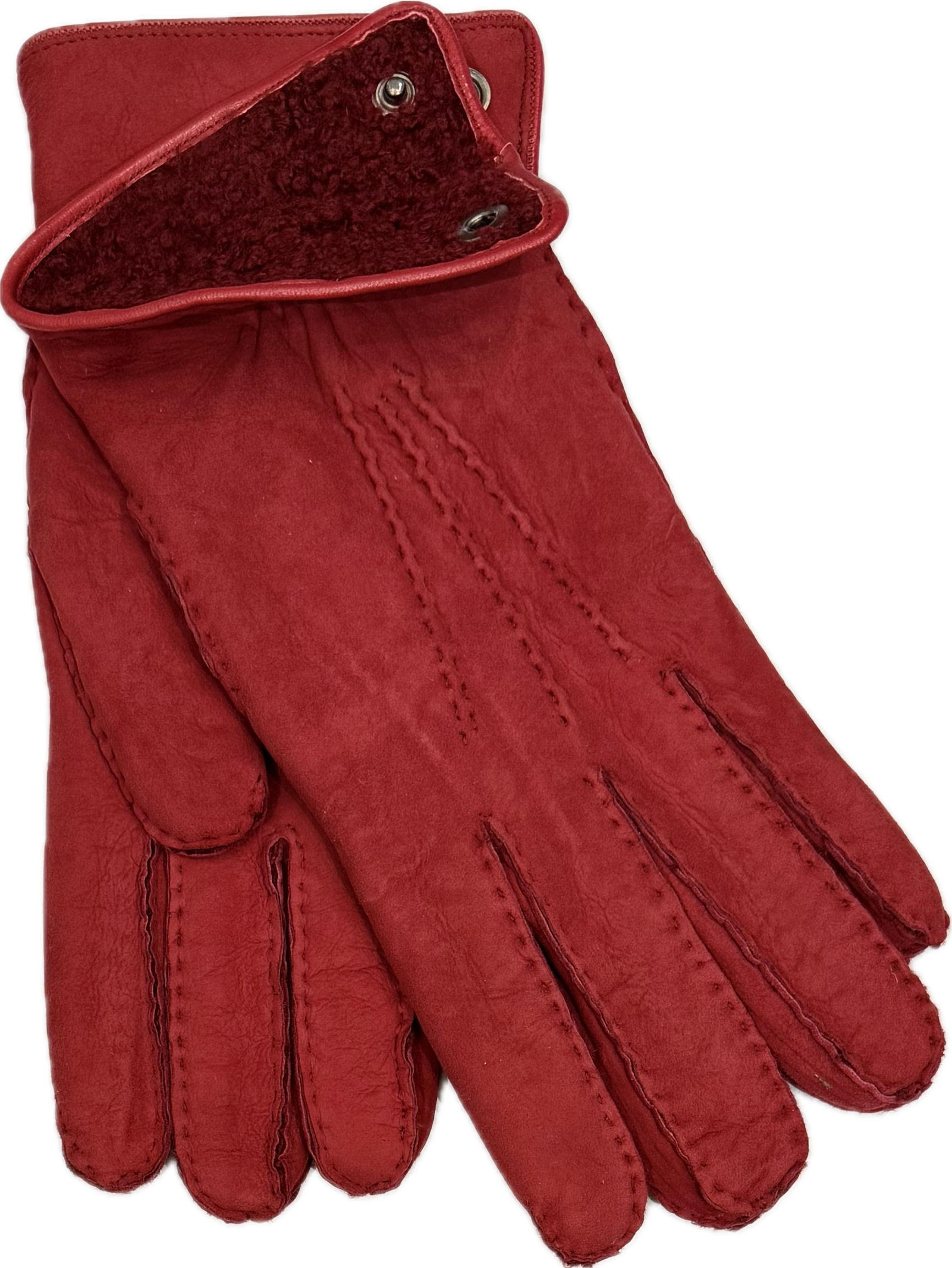 Guanto scamosciato lambskins rosso oxblood Monsieur
