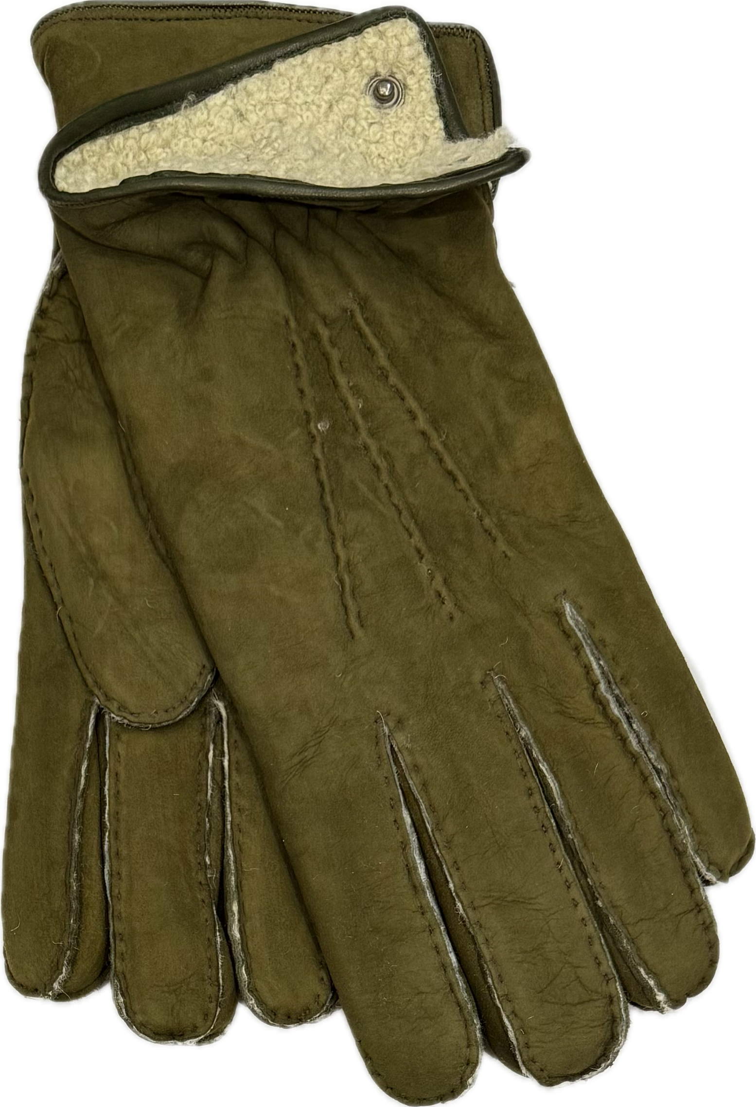 Guanto scamosciato lambskins verde loden Monsieur