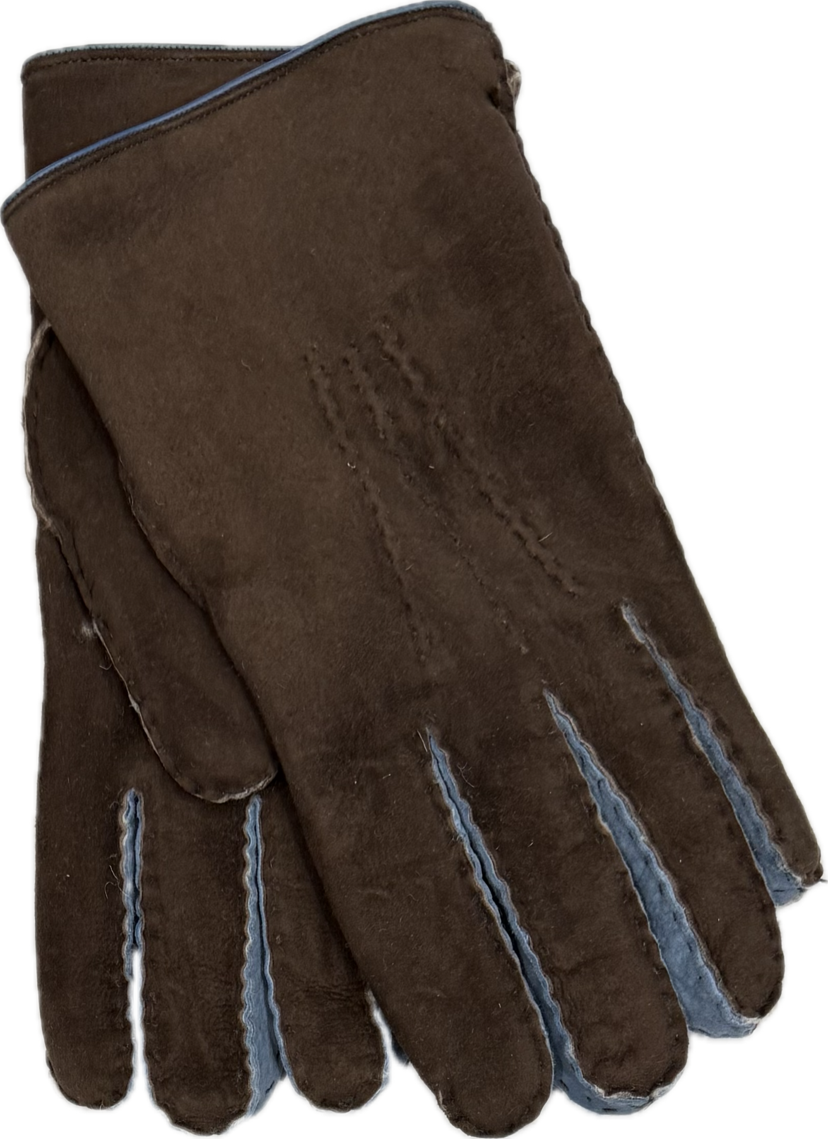 Guanto scamosciato lambskins moro celeste Monsieur