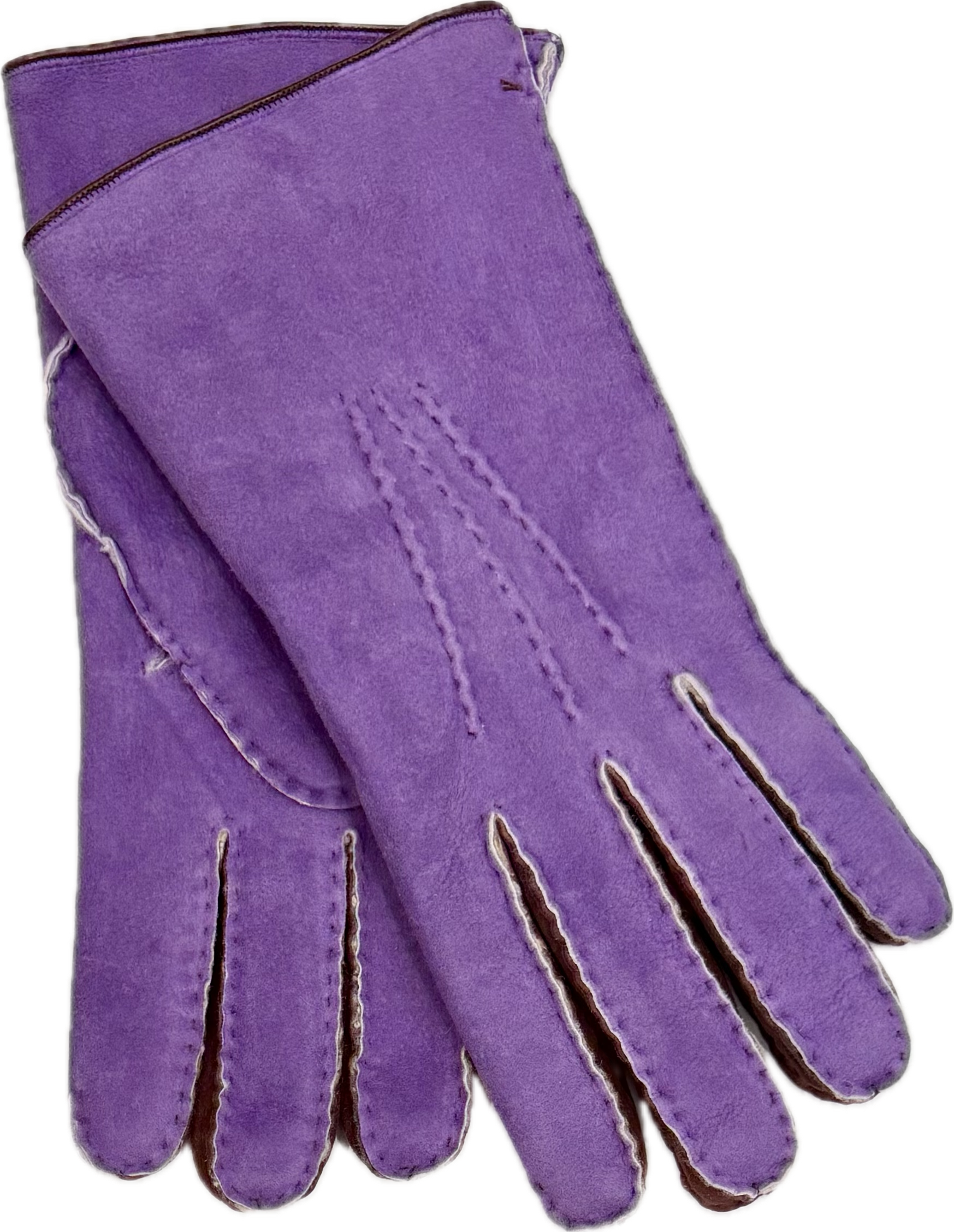 Guanto scamosciato lambskins viola bordeaux Monsieur