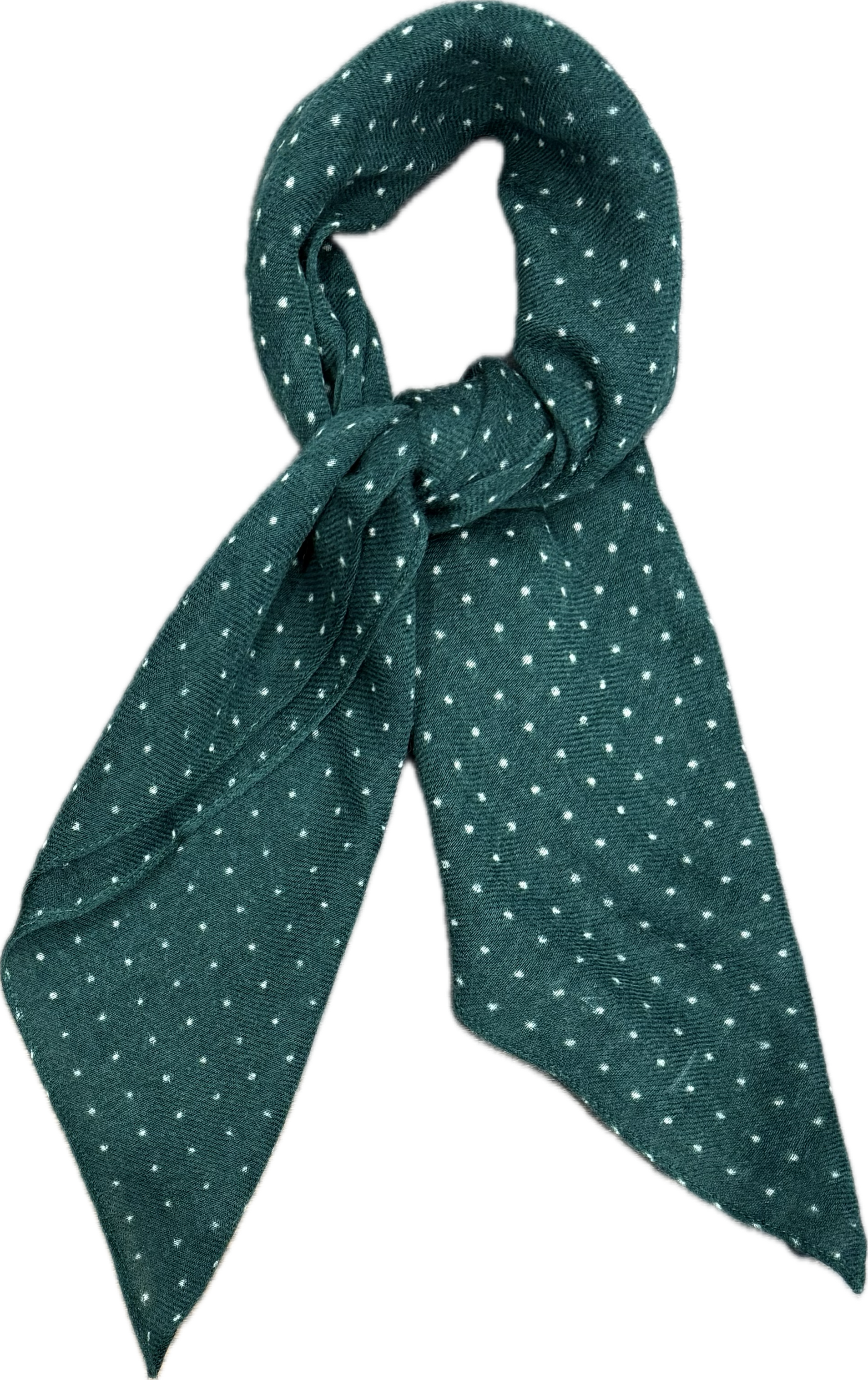 Sciarpa bandana lana micro pois verde Monsieur