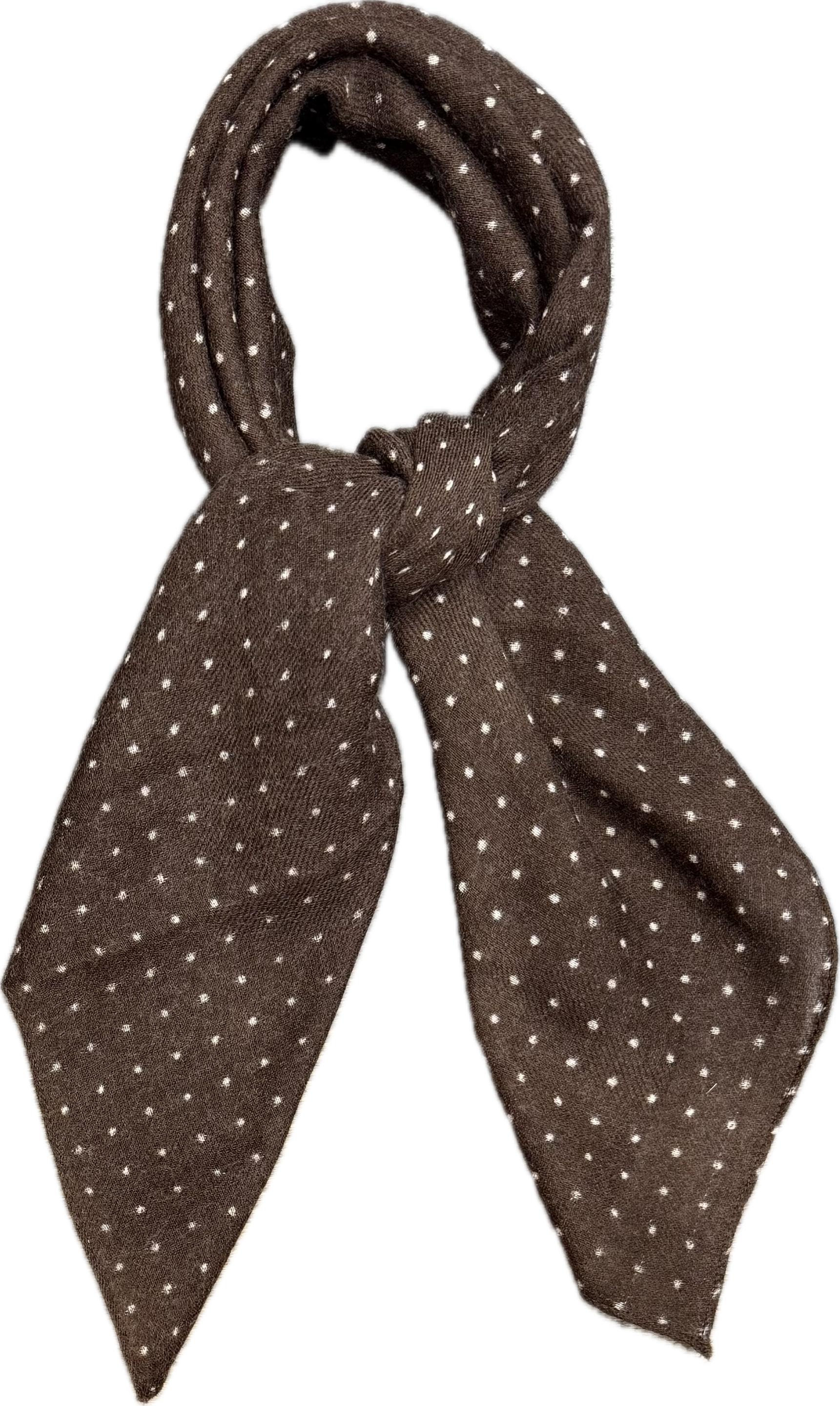 Sciarpa bandana lana micro pois marrone Monsieur