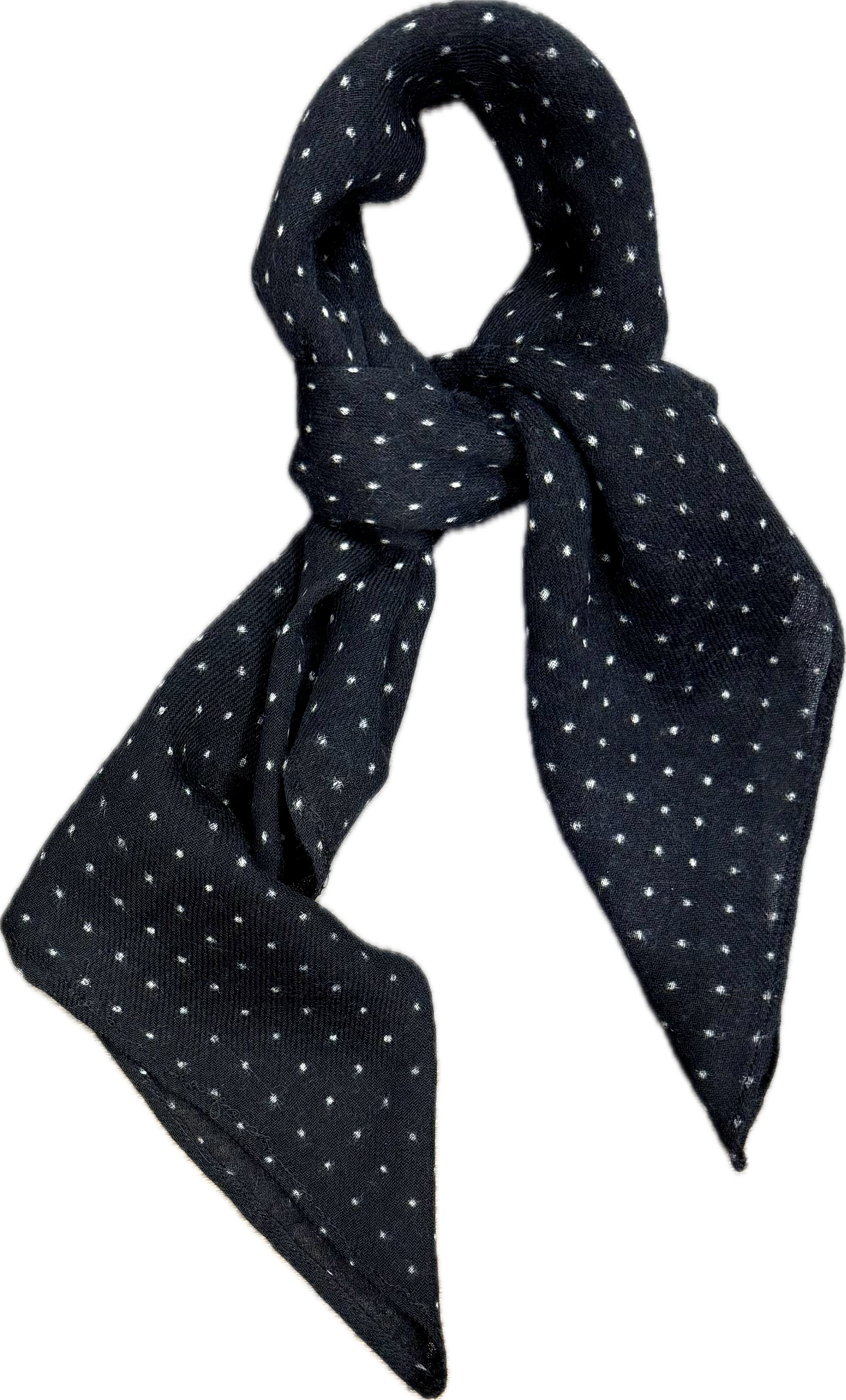Sciarpa bandana lana micro pois nera Monsieur