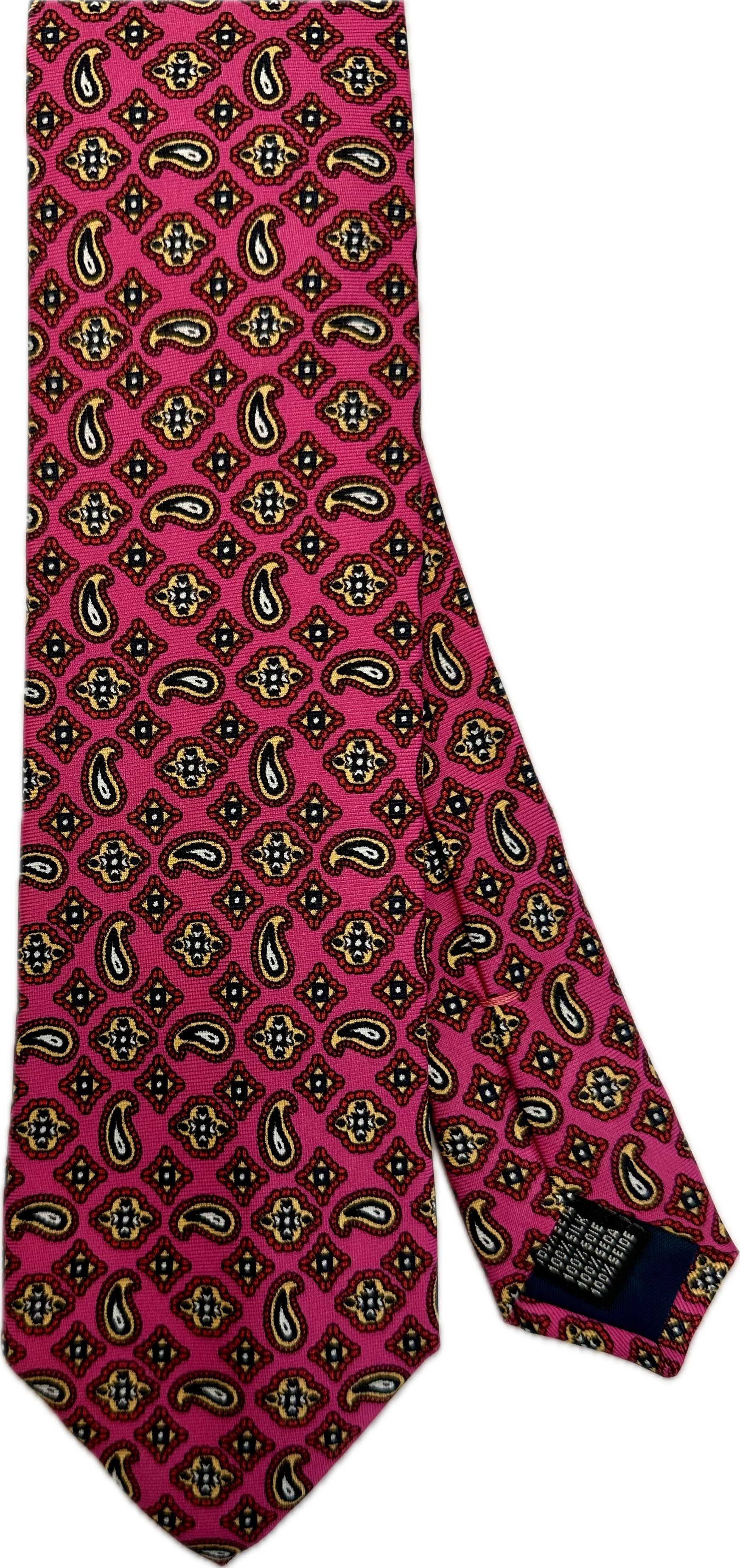 Cravatta seta micro paisley fucsia Monsieur