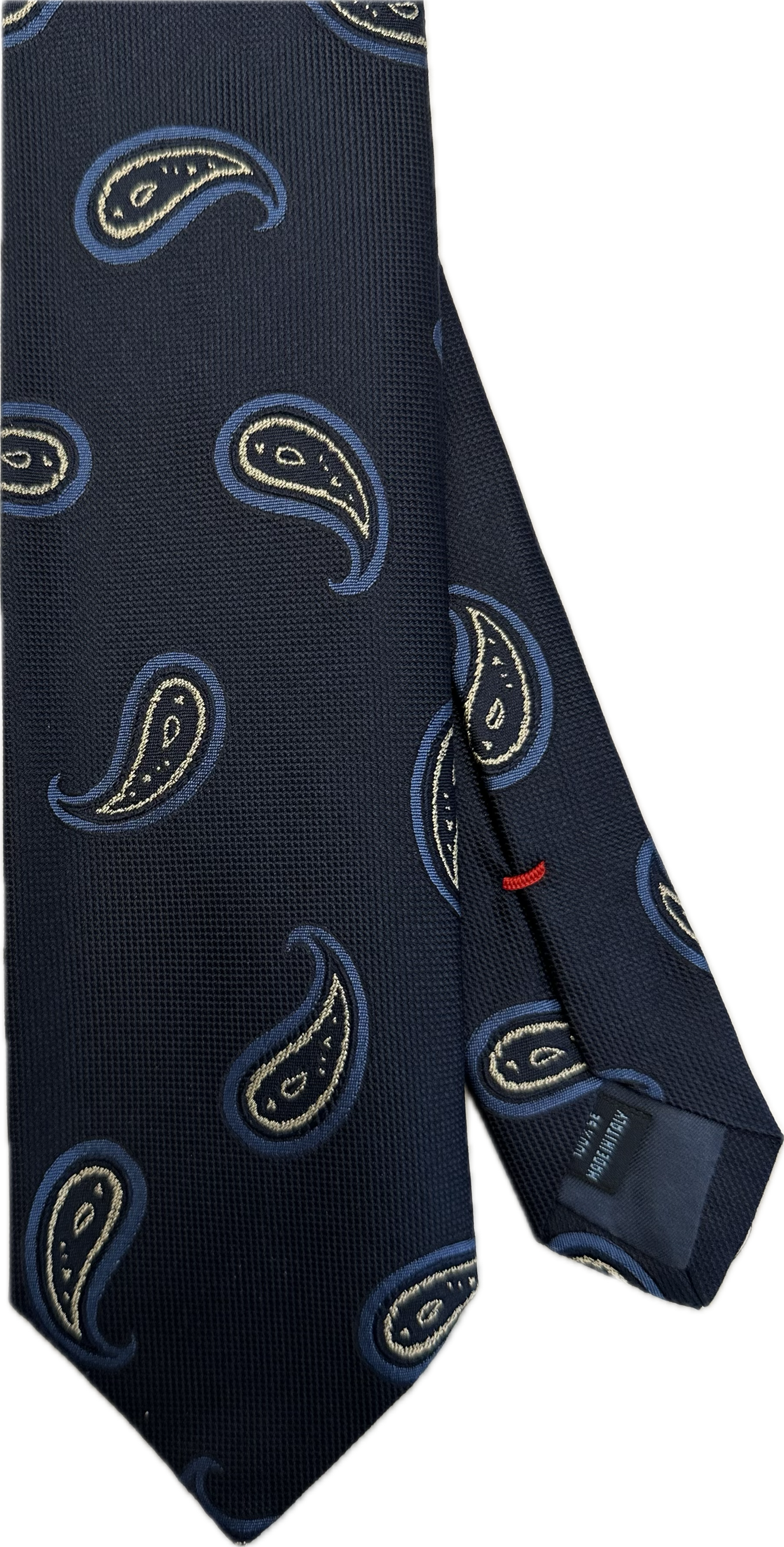 Cravatta seta big paisley blu azzurra Franco Bassi
