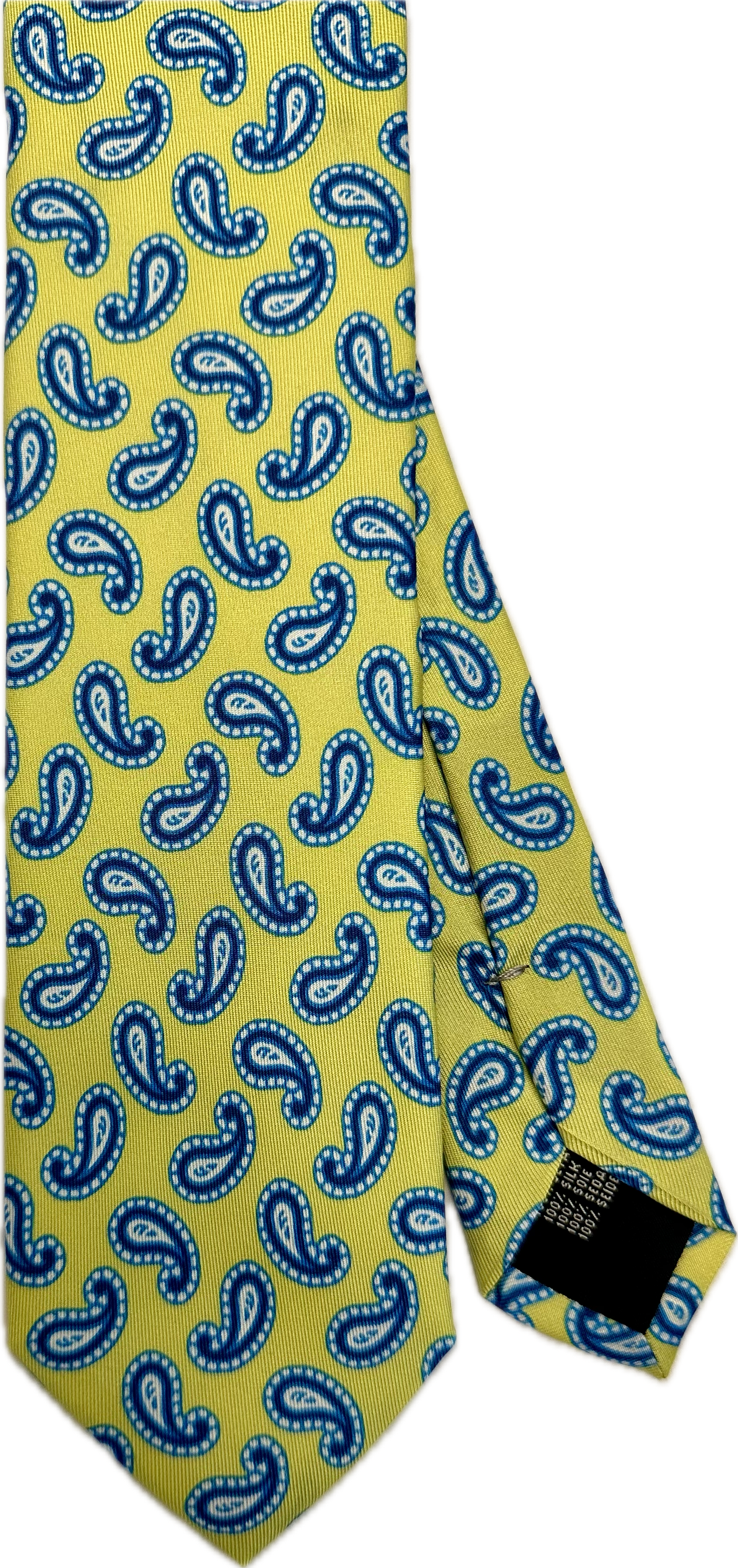Cravatta seta paisley giallo lime Monsieur