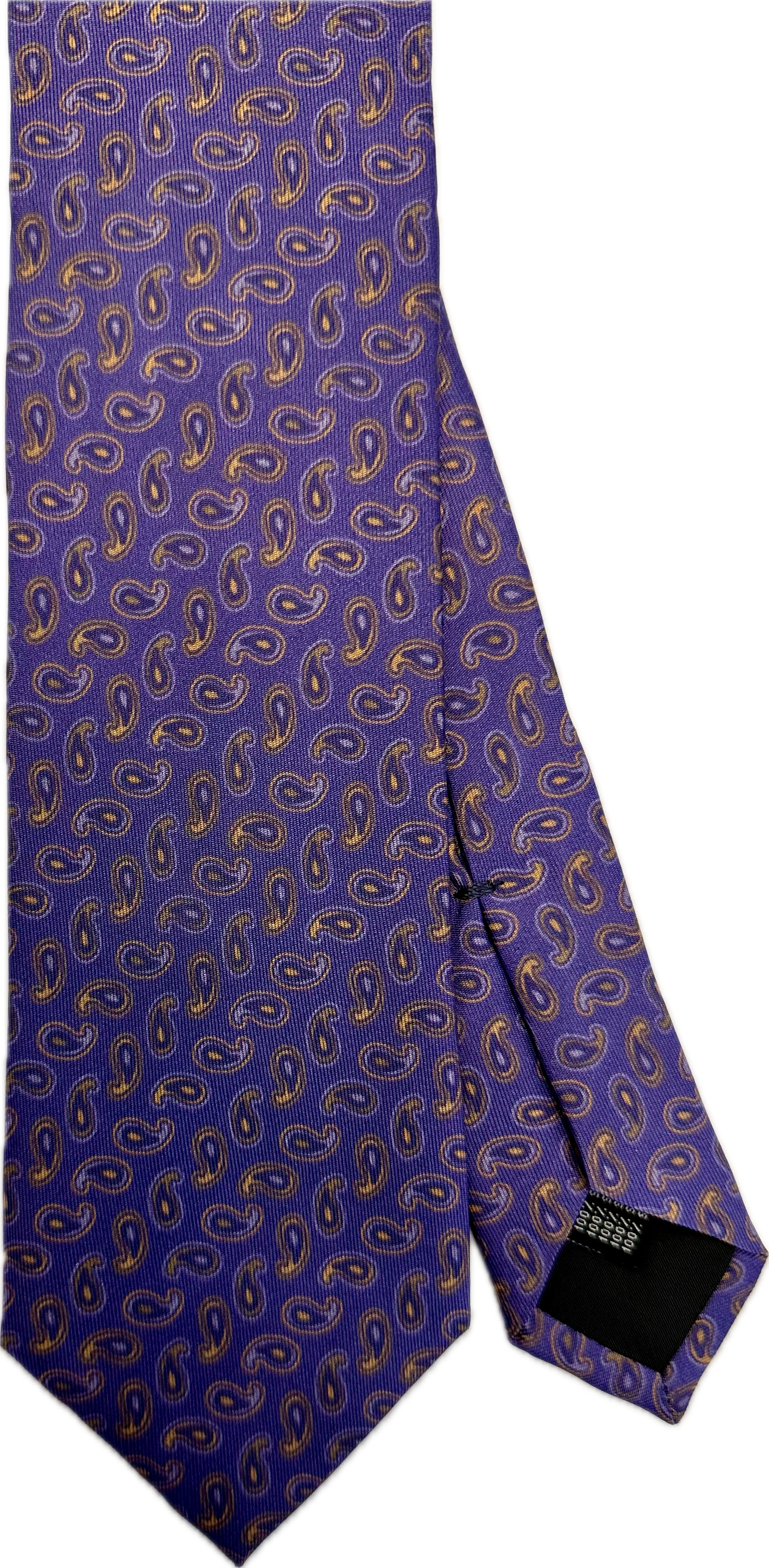 Cravatta seta micro paisley viola Monsieur