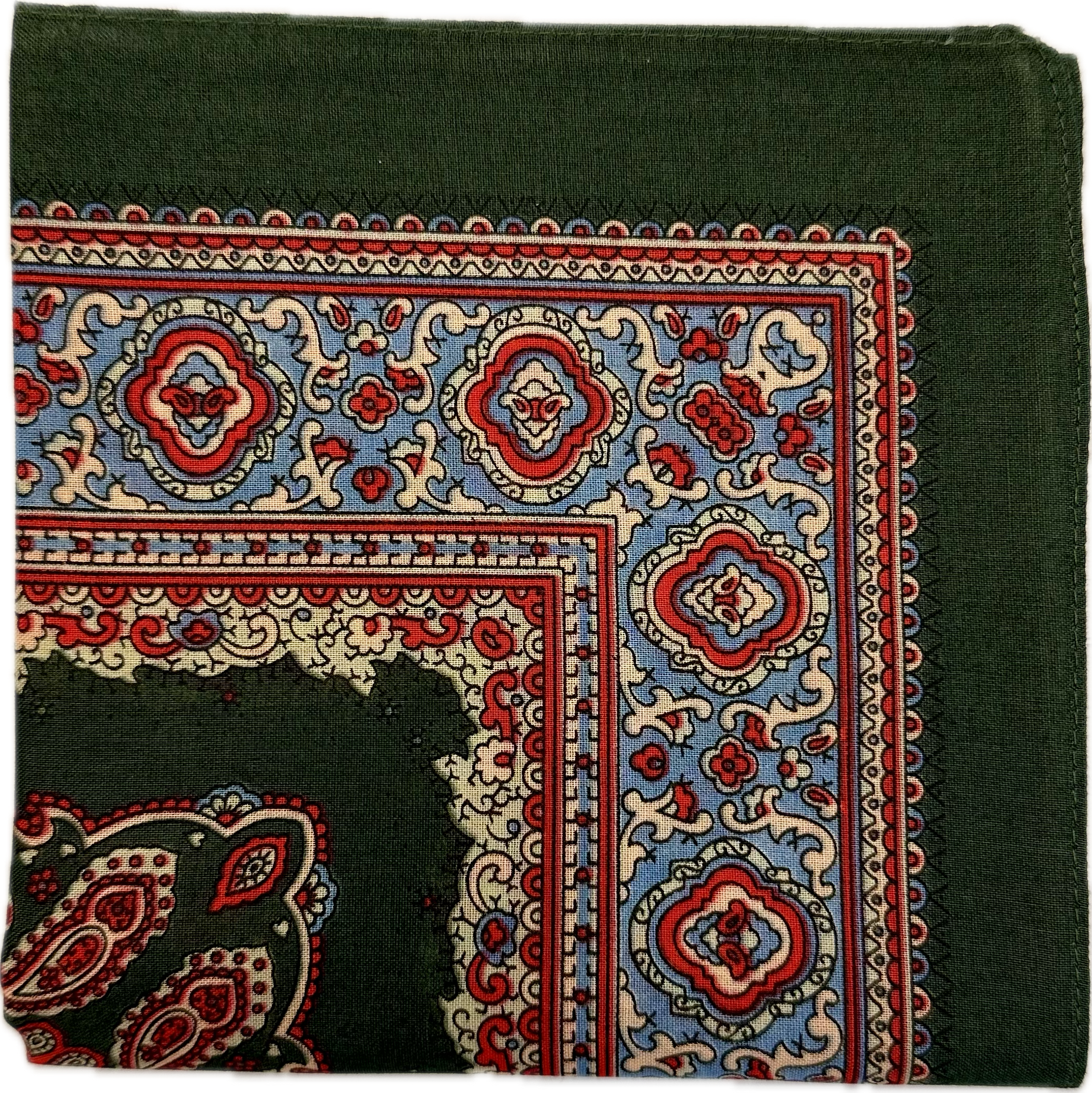 Fazzoletto  bandana cotone fantasia paisley verde scuro Monsieur