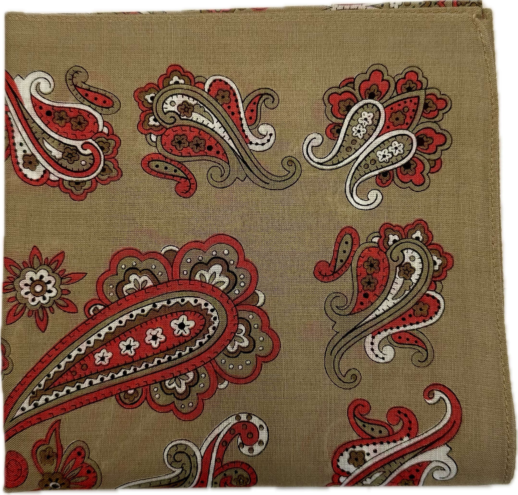 Fazzoletto bandana cotone fantasia paisley beige Monsieur