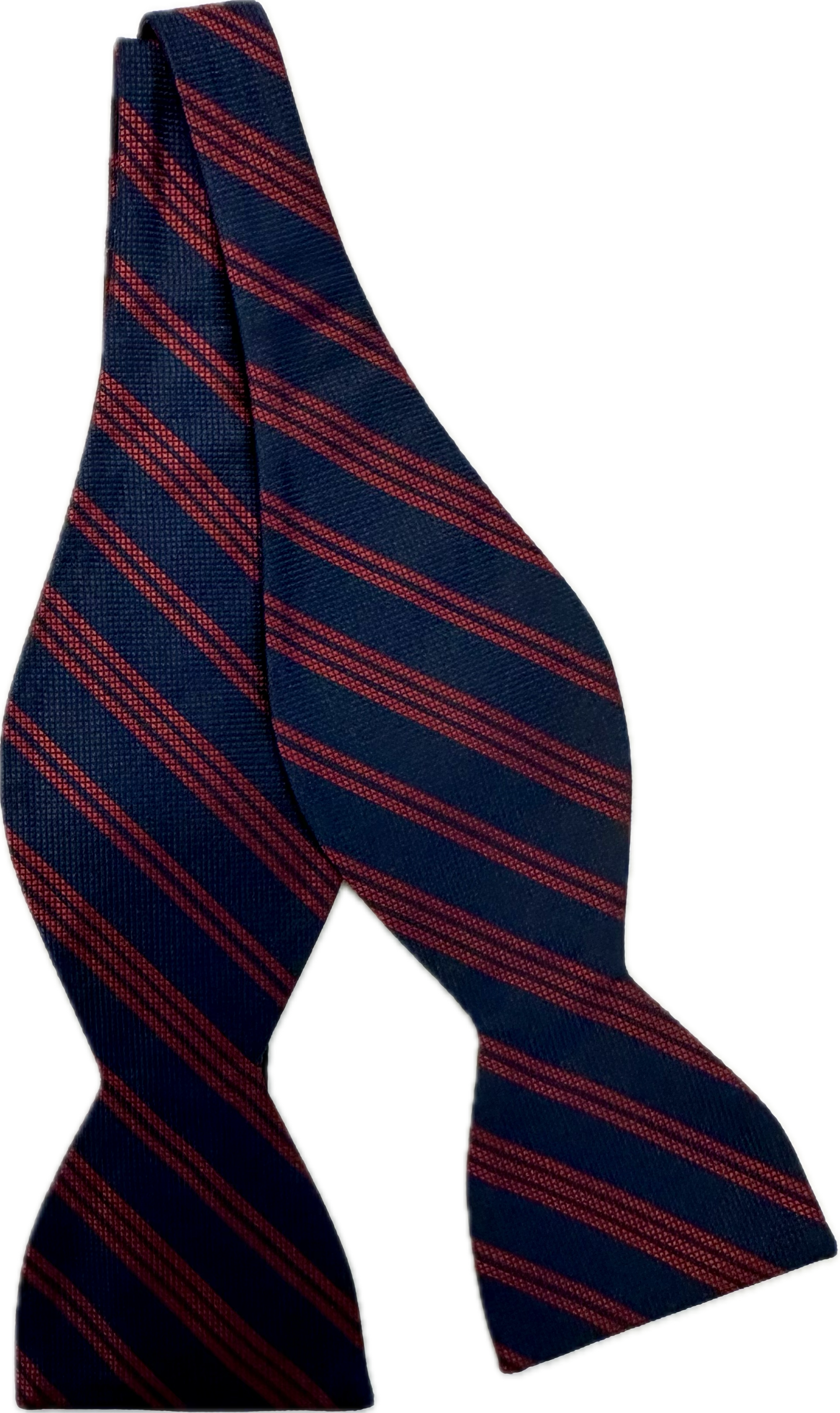 Self bow tie seta regimental rosso blu Monsieur