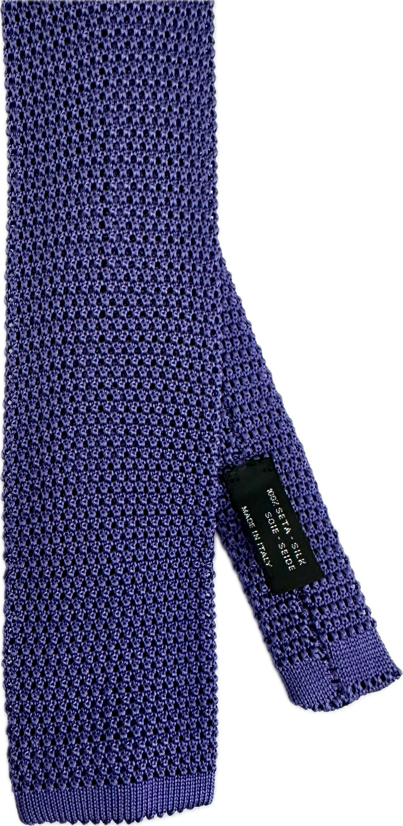 Cravatta in maglia di seta lilla Monsieur