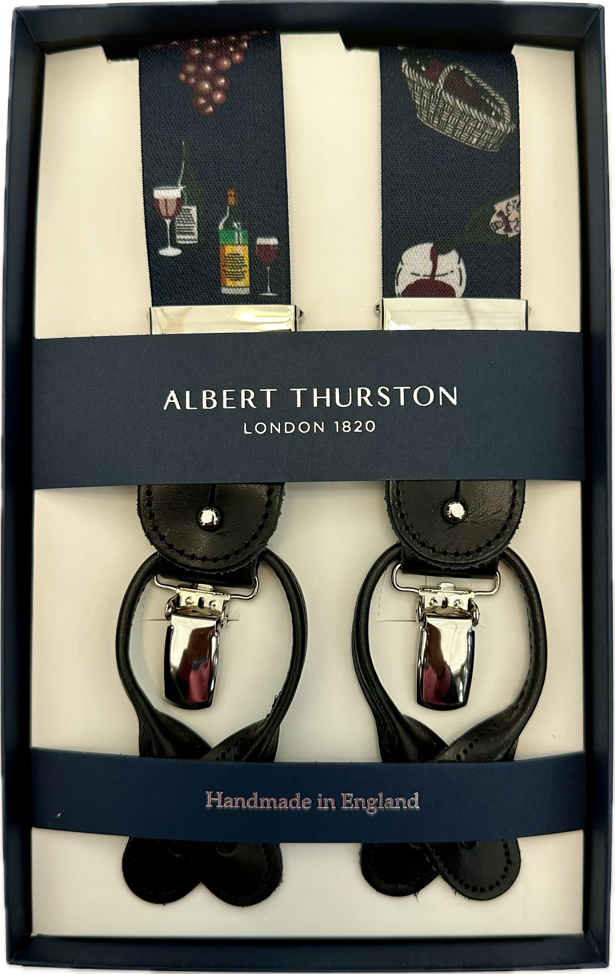 Bretelle elastico fantasia wine Albert Thurston