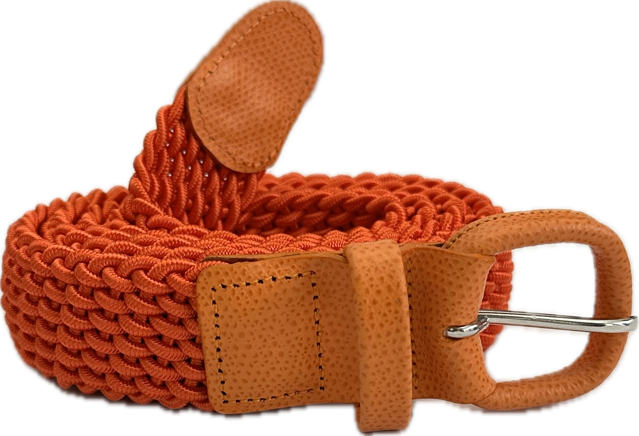 Cintura intrecciata elasticizzata arancione Monsieur