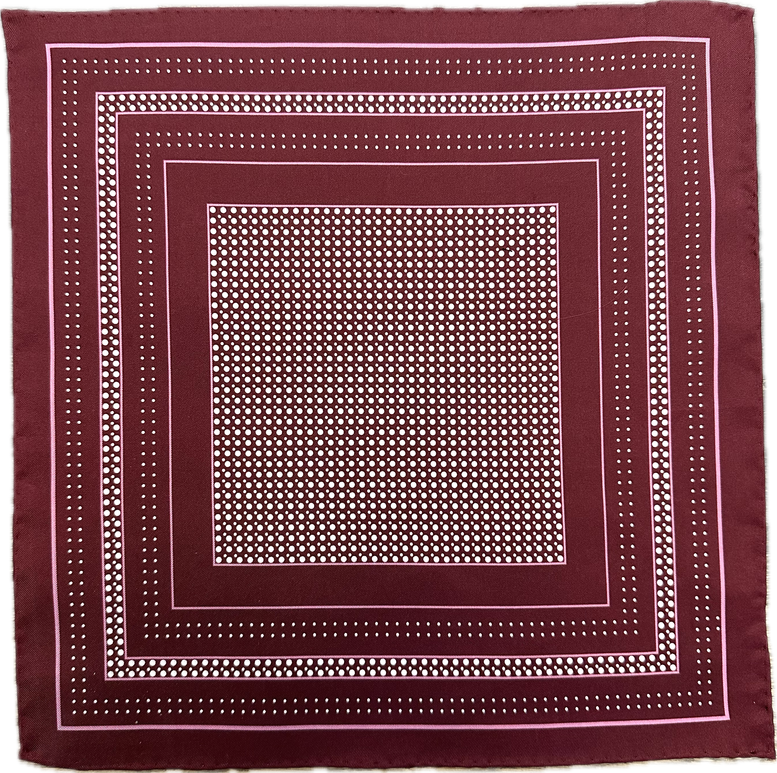 Pocket square seta fantasia multi dot bordeaux Monsieur