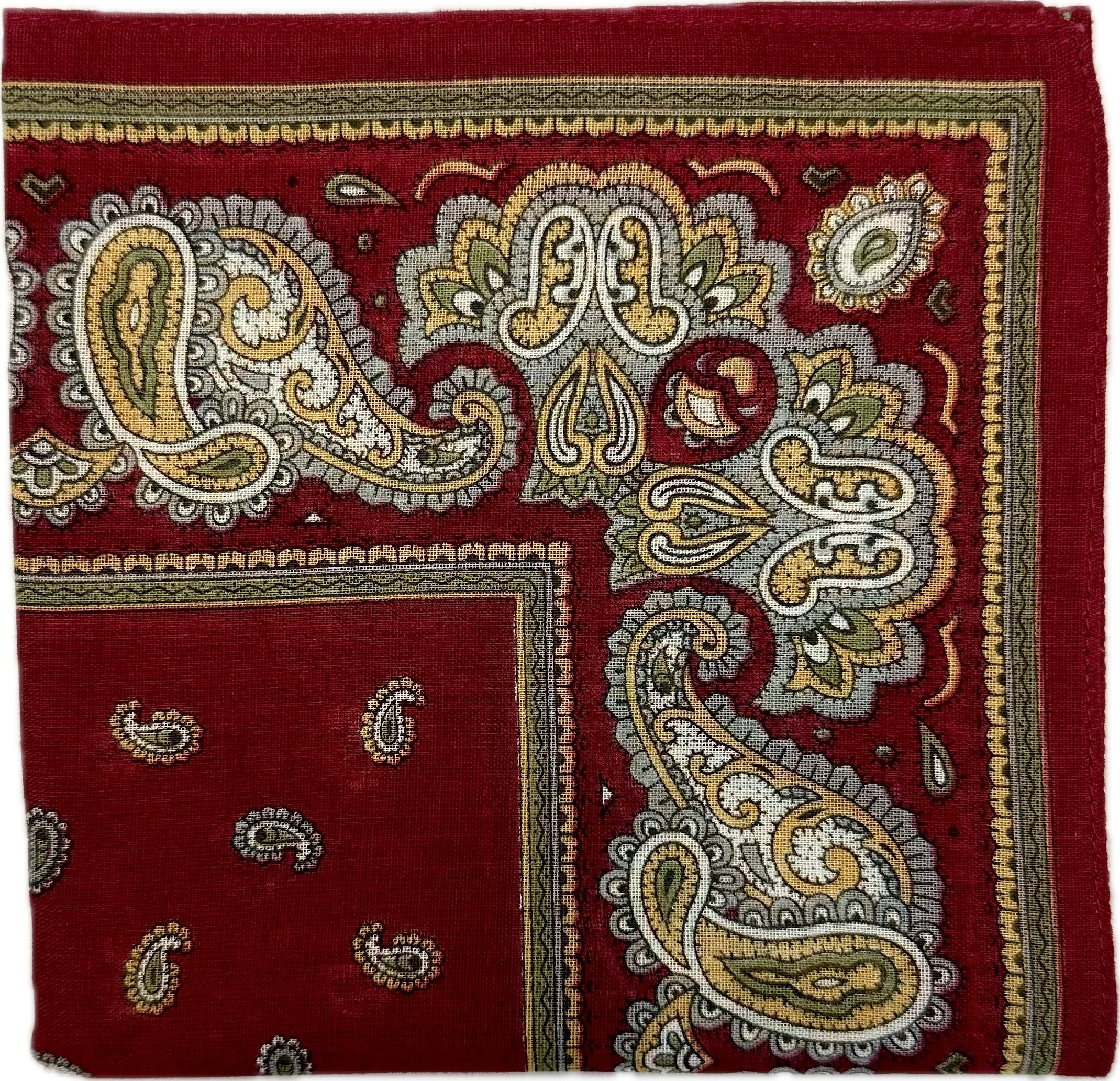 Fazzoletto bandana cotone fantasia micro paisley bordeaux Monsieur