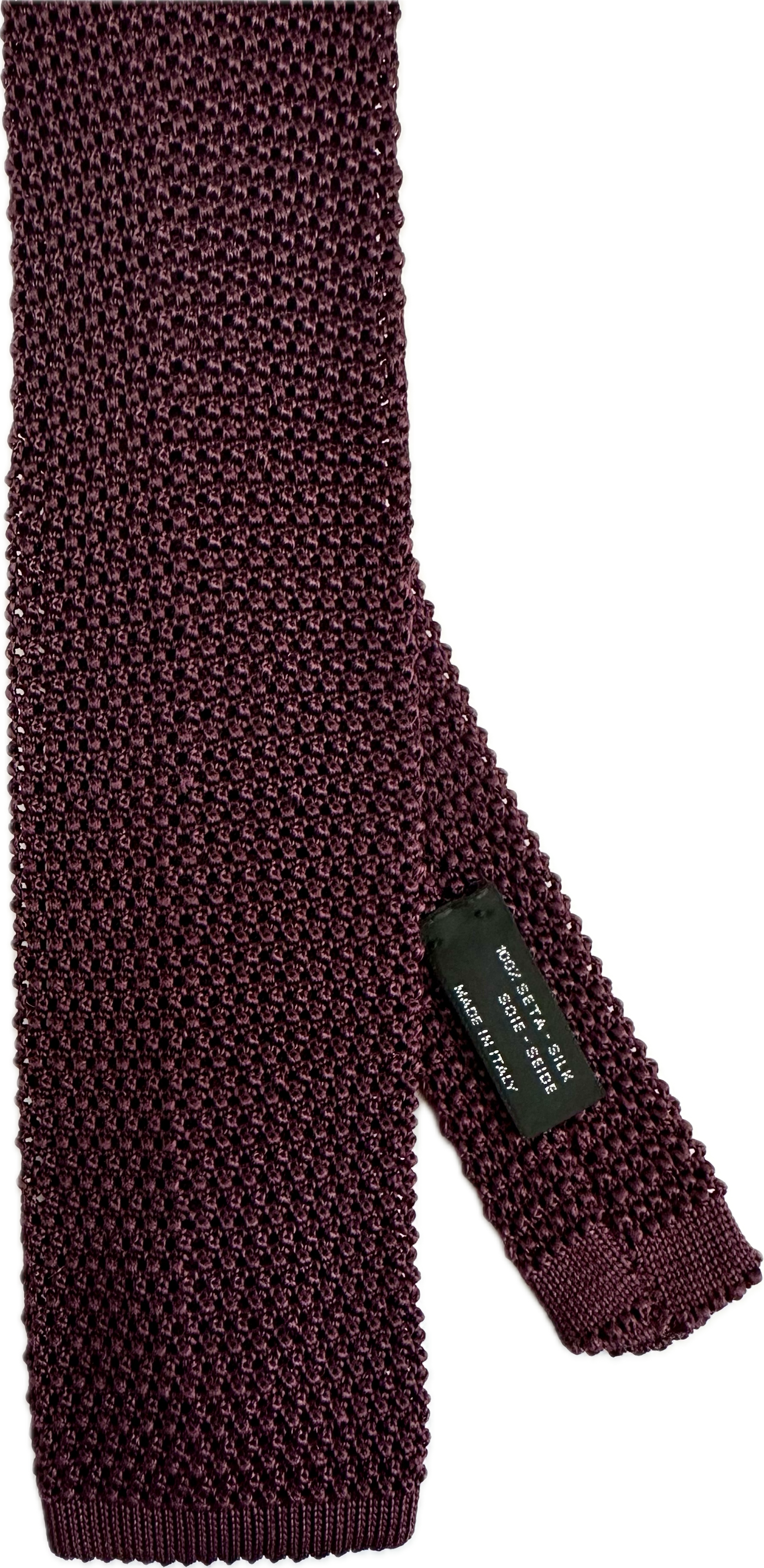 Cravatta in maglia di seta malvarosa Monsieur
