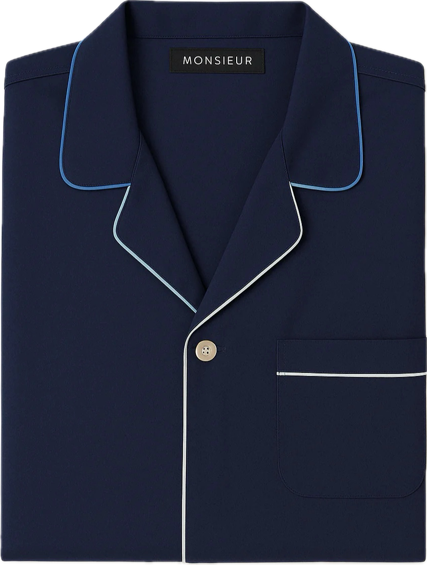 Pigiama lungo cotone Acapulco blu Monsieur