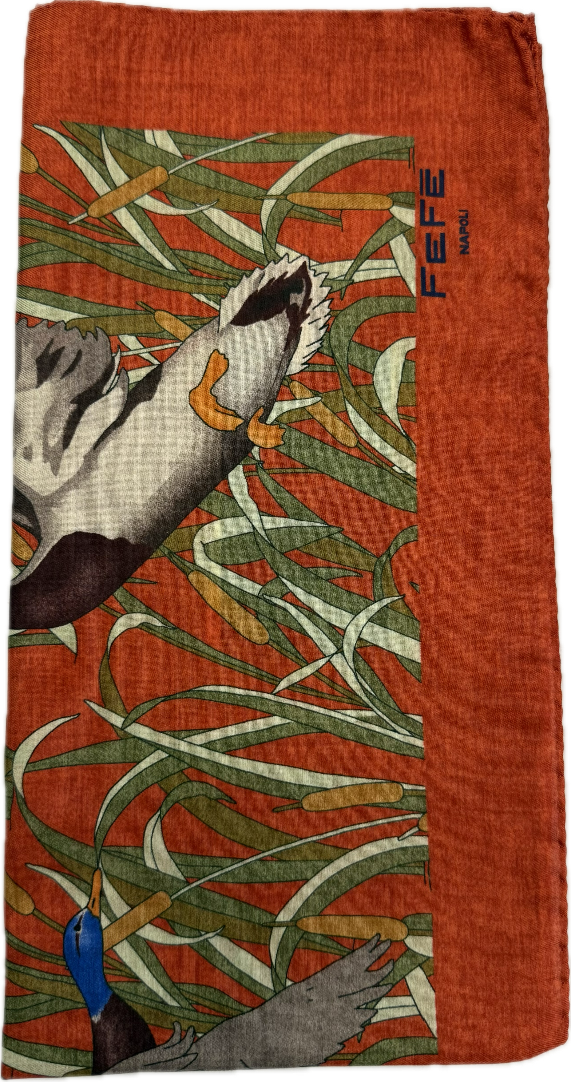Sciarpa bandana cotone seta anatre arancione Fefè